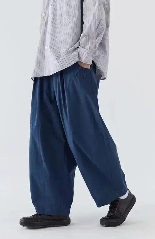 Other 20AW Indigo Union Japan Blue Oversized Silk Worker Pants Size US 32 / EU 48 - 1 Thumbnail