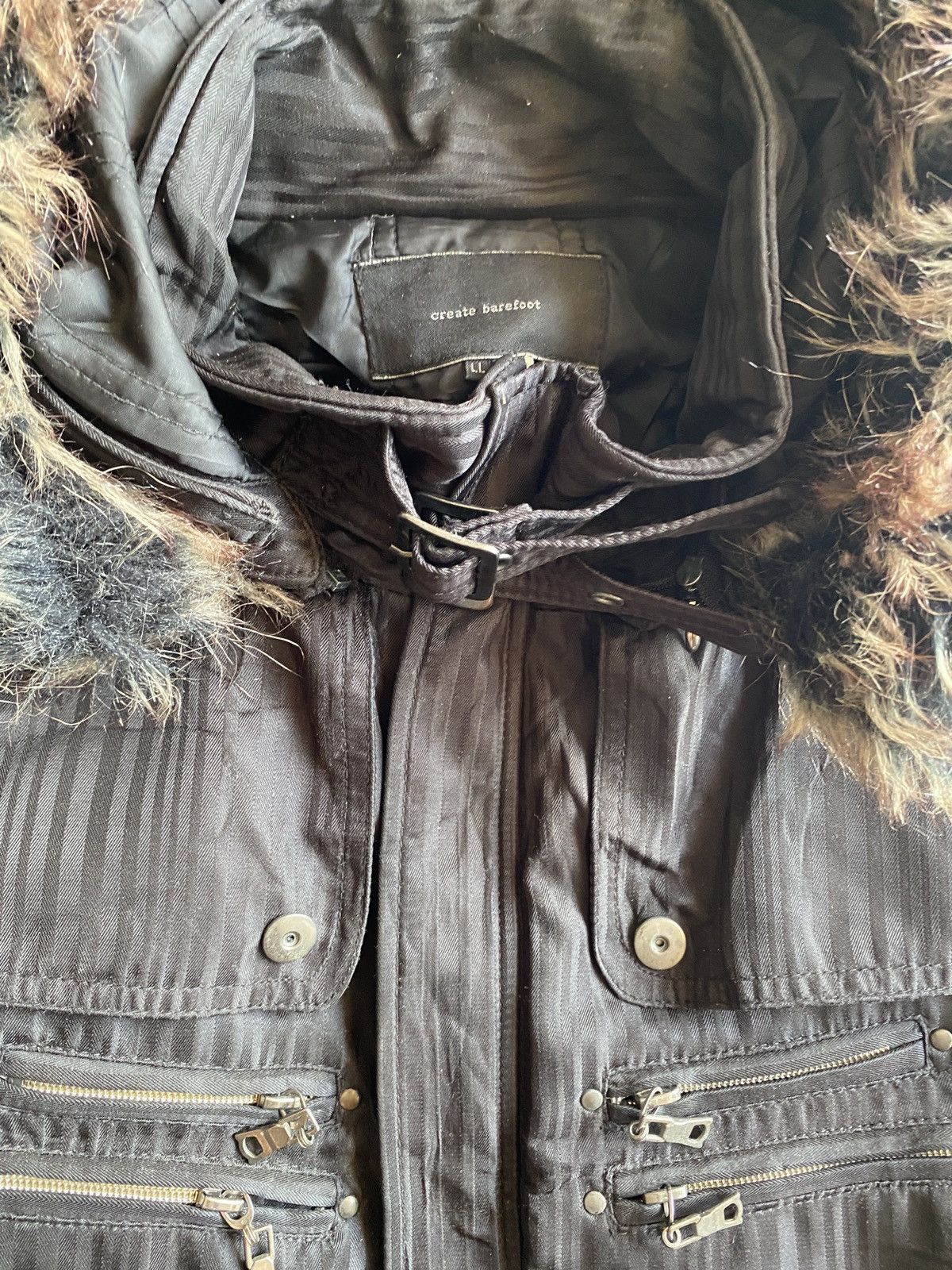 14th Addiction JAPANESE BRAND BAREFOOT FUR JACKET MULTI ZIPPER GHOTIC PUNK Size US L / EU 52-54 / 3 - 7 Thumbnail
