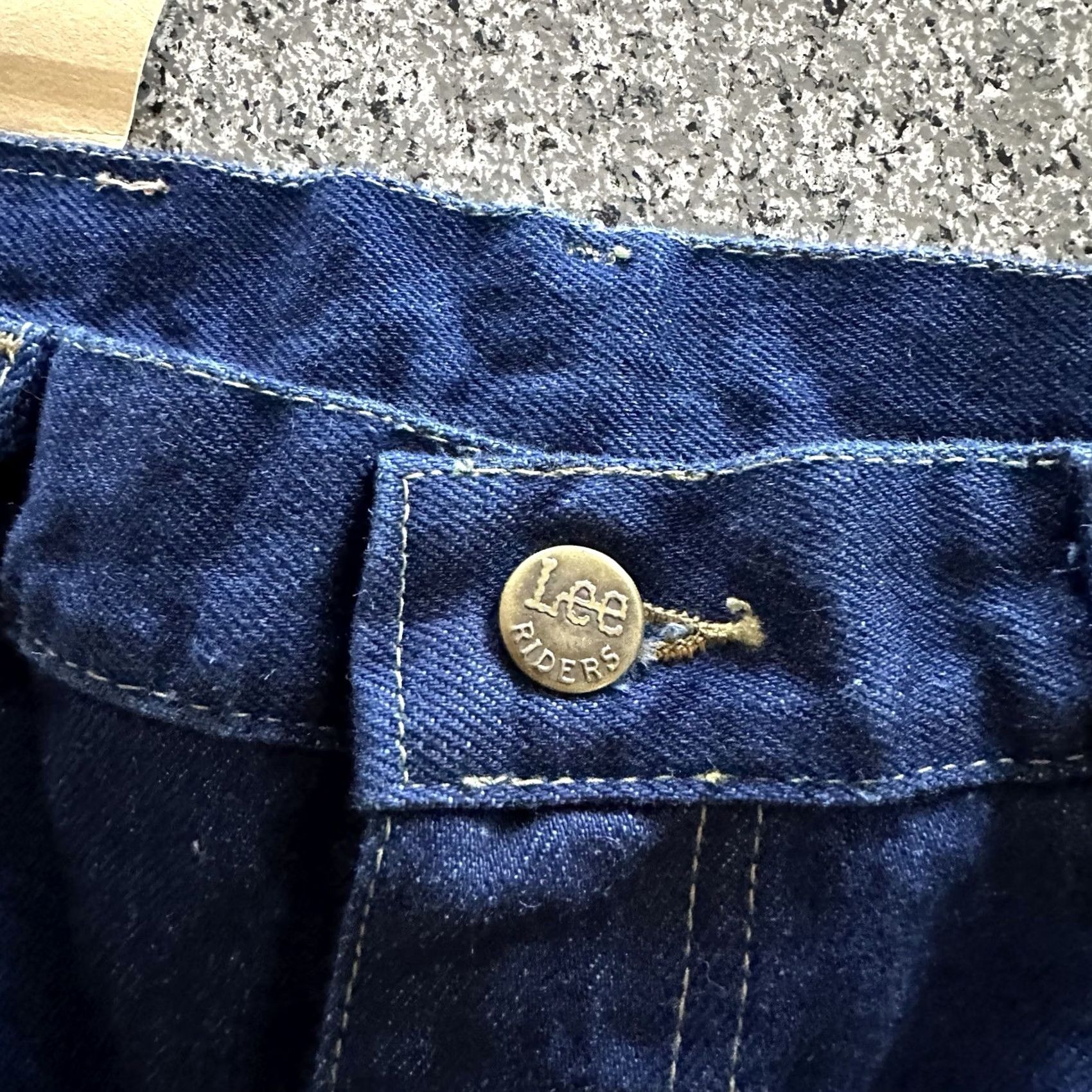 Lee VINTAGE Lee Jeans Womens 16 L 32x34 Ms Riders Union Stamp Made in USA Dark Wash Jeans Size 38" / US 16 / IT 52 - 4 Thumbnail