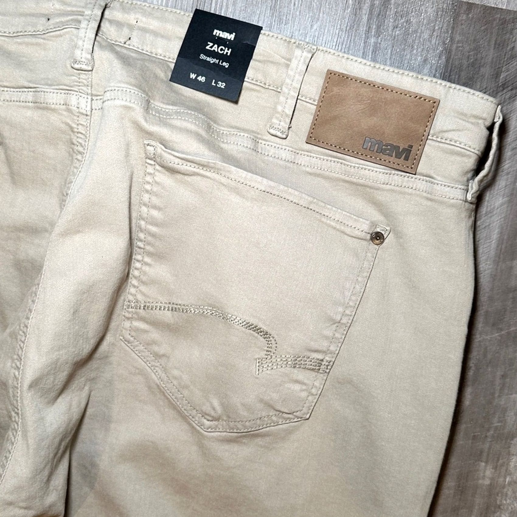 Mavi Mavi Zach Straight Leg Stone Washed Comfort Jeans 46x32 Mens Tan Khaki 92% Cotton 6% Polyester 2% Spandex NWT Size US 30 / EU 46 - 5 Thumbnail