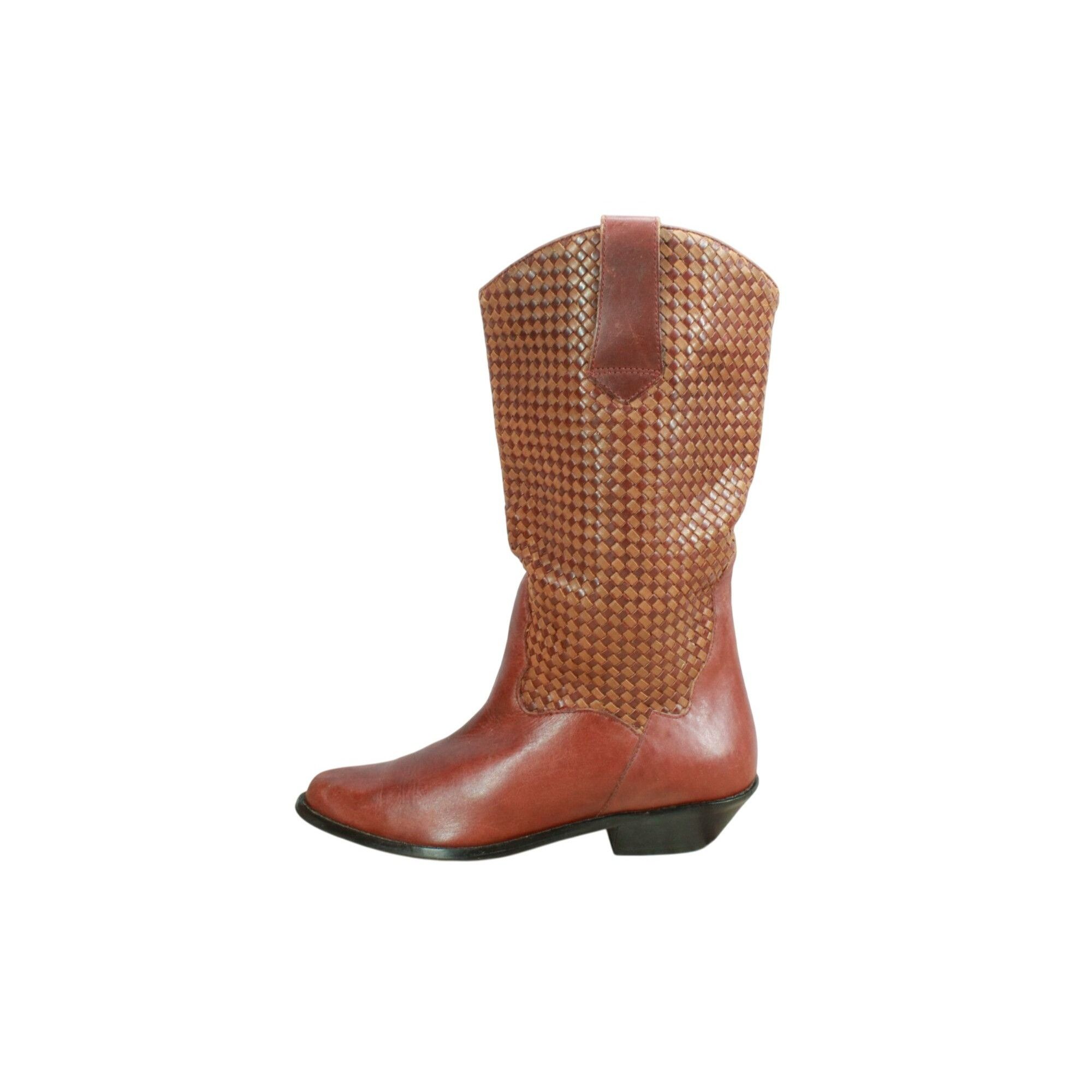 L.L. Bean Vintage LL Bean Dingo Brown Western Pull-On Boots Size US 6 / IT 36 - 1 Thumbnail