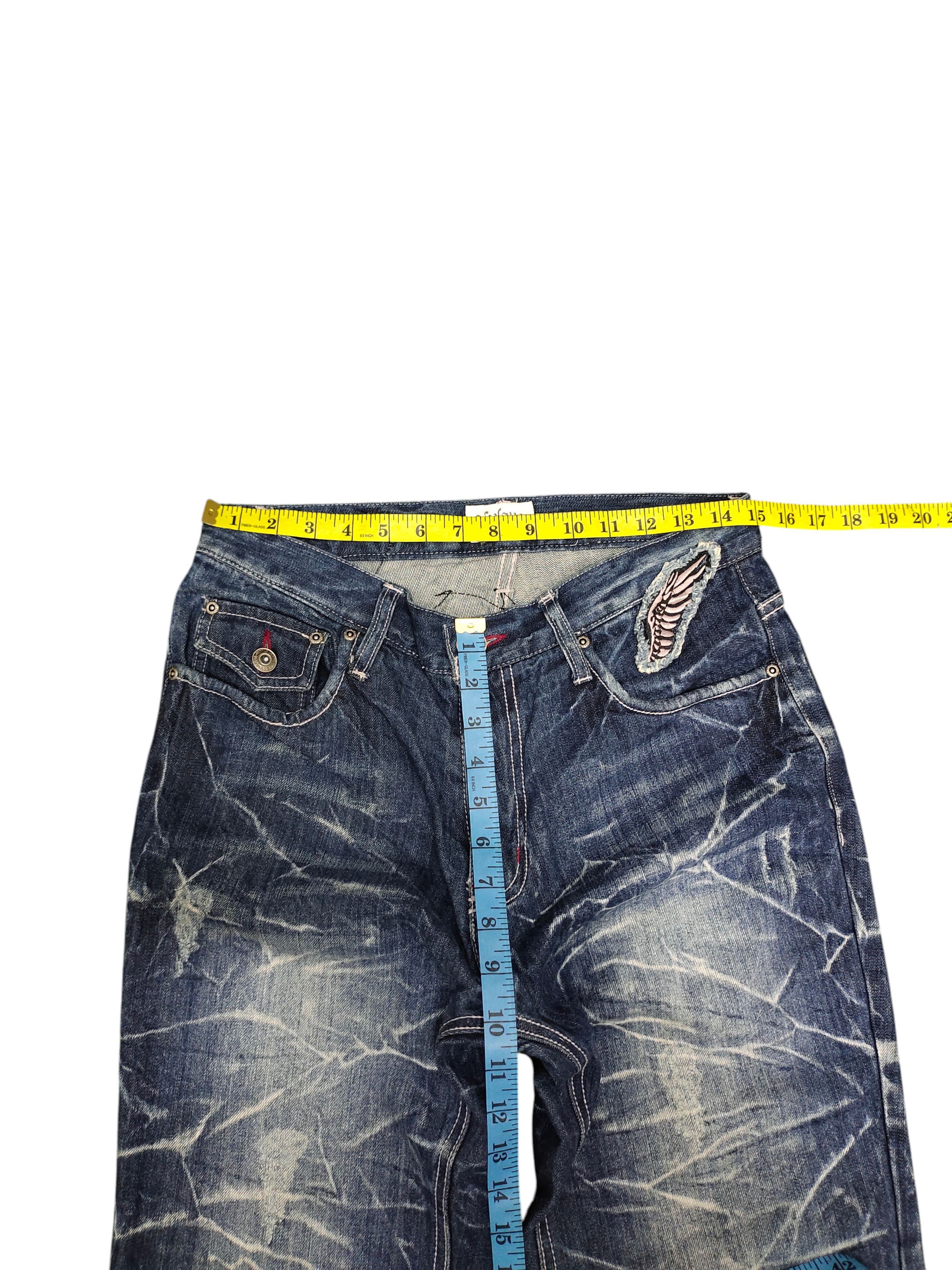 Kapital Nylaus Japan Wings Embroidered Clawmark Distress Faded Jeans Size US 30 / EU 46 - 15 Thumbnail