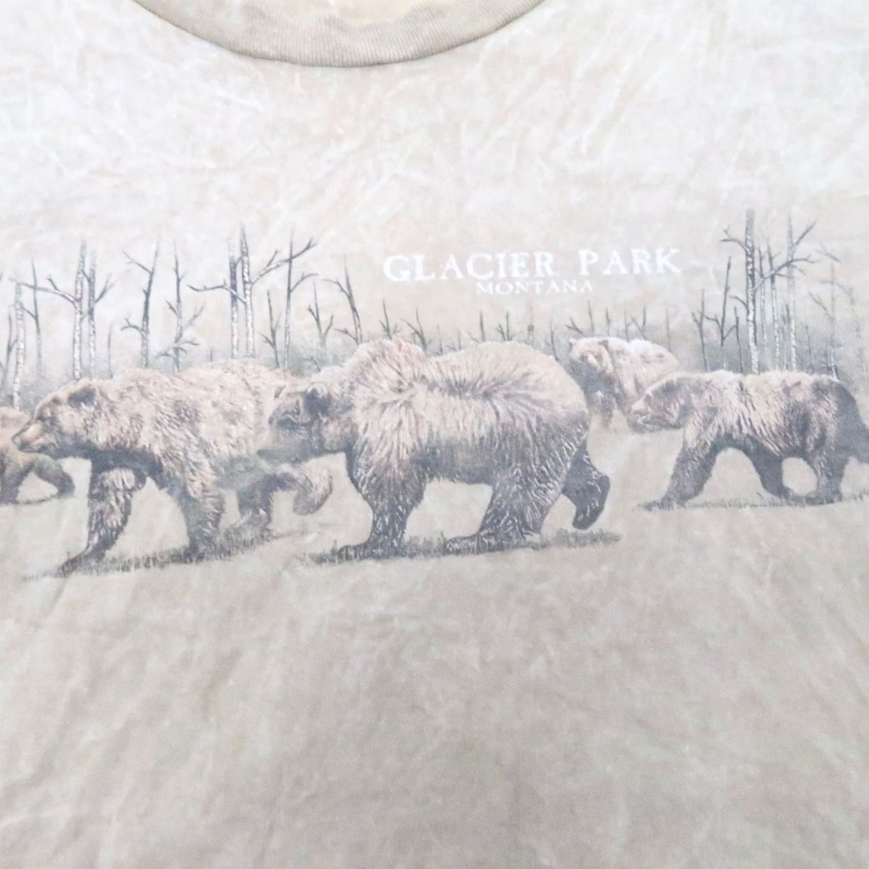 Vintage VINTAGE Prairie Mountain T-Shirt Cropped Bear Graphic Tan 90s Women’s Size L Crew Neck Short Sleeve Cotton Casual Size L / US 10 / IT 46 - 2 Thumbnail