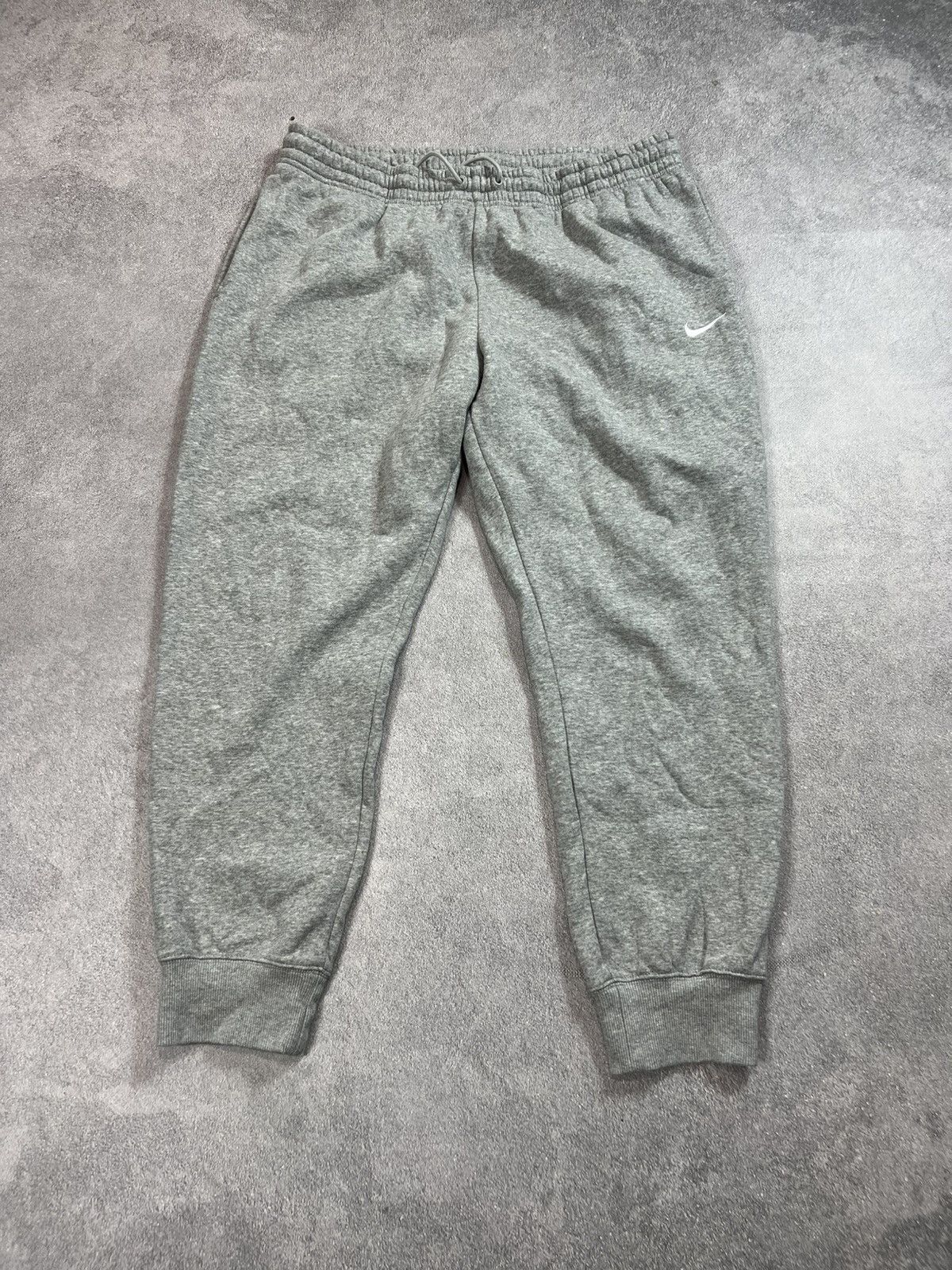 Nike 🔥VINTAGE GREY NIKE COTTON MINI LOGO WASHED DISTRESSED PANTS Size US 36 / EU 52 - 1 Thumbnail
