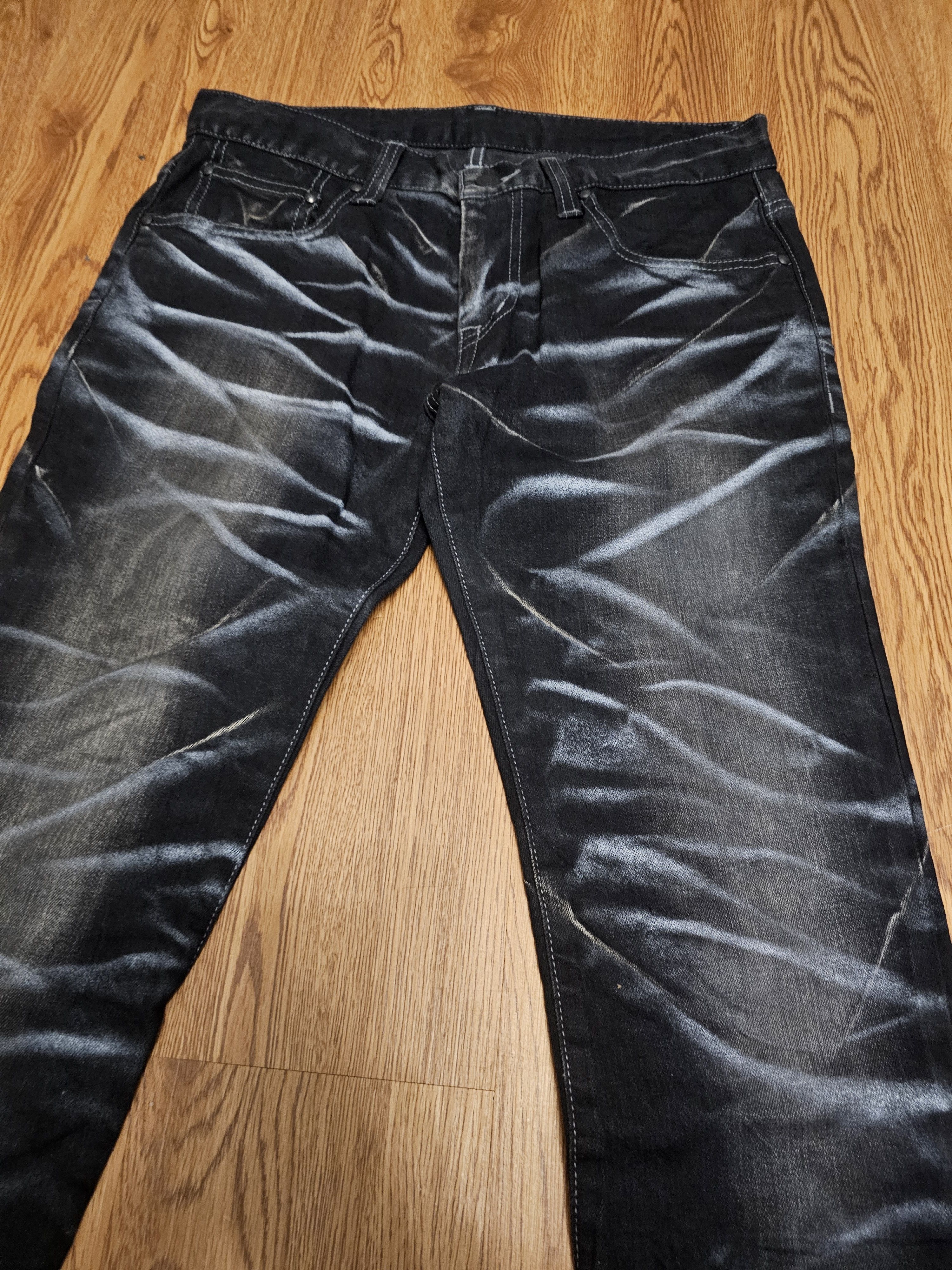 Tornado Mart Tornado Mart Silver Clawed Marks Flared Jeans Size US 30 / EU 46 - 3 Thumbnail
