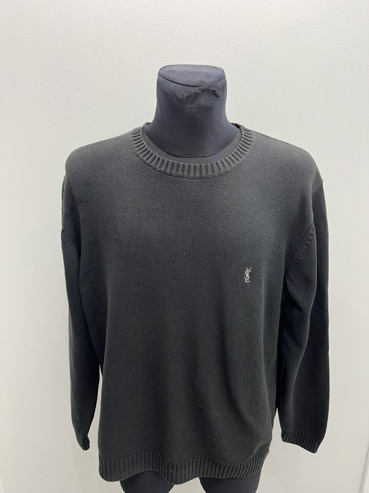 Yves Saint Laurent Vintage Yves Saint Laurent Black YSL Sweater Knit Sweatshirt Size US M / EU 48-50 / 2 - 1 Thumbnail