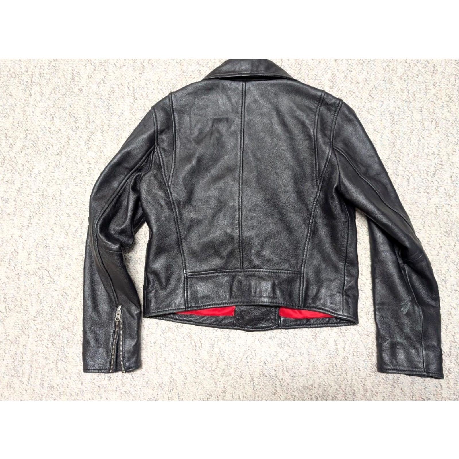 VINTAGE LEVI'S Biker Jacket Women M Black Leather Sheepskin Butter-Soft