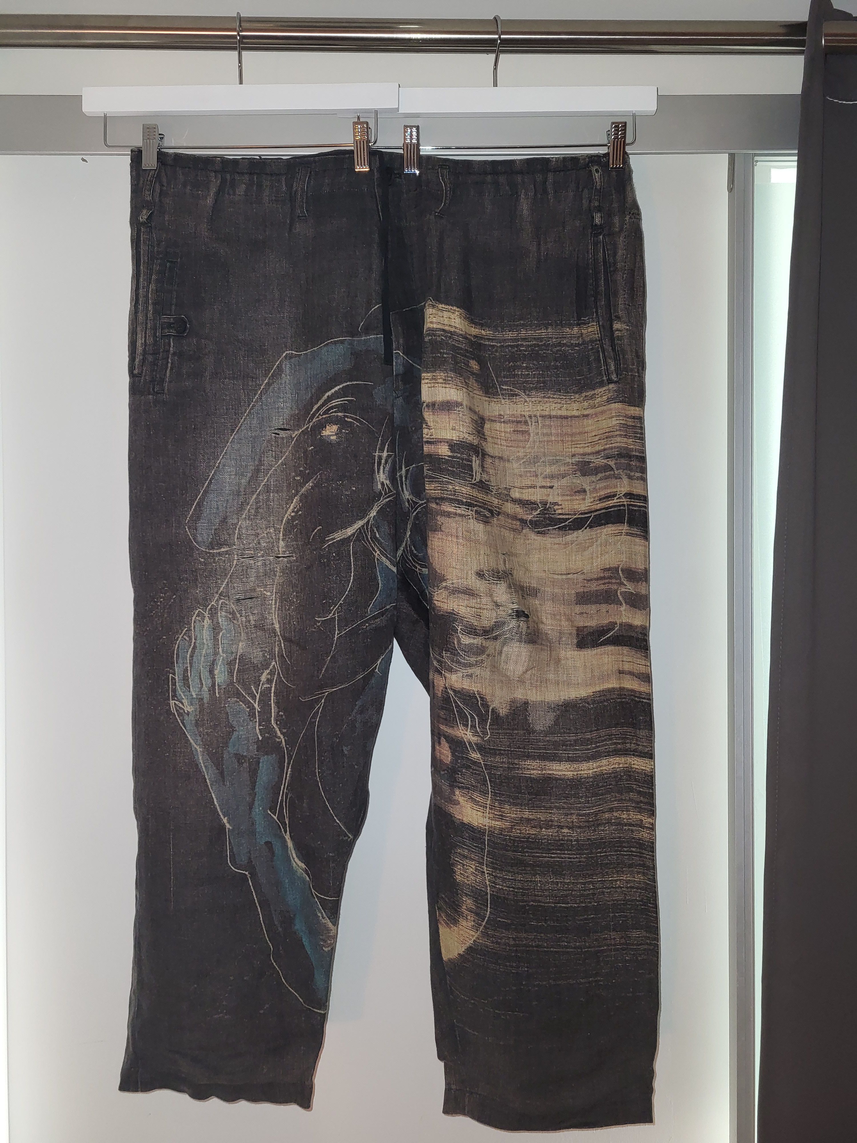 Yohji Yamamoto 20SS LOOK6 Linen Pants - Yuka Asakura Print (HN-P28