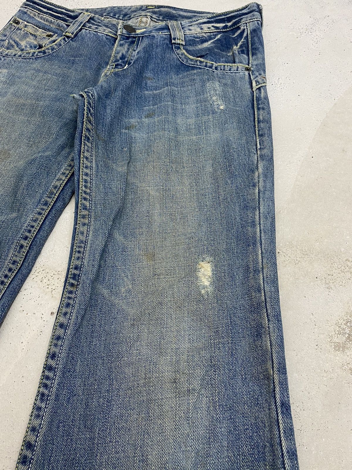 If Six Was Nine Flare Japanese Brand Mud Washed Dirty Boot Cut Fit Size US 29 - 10 Thumbnail