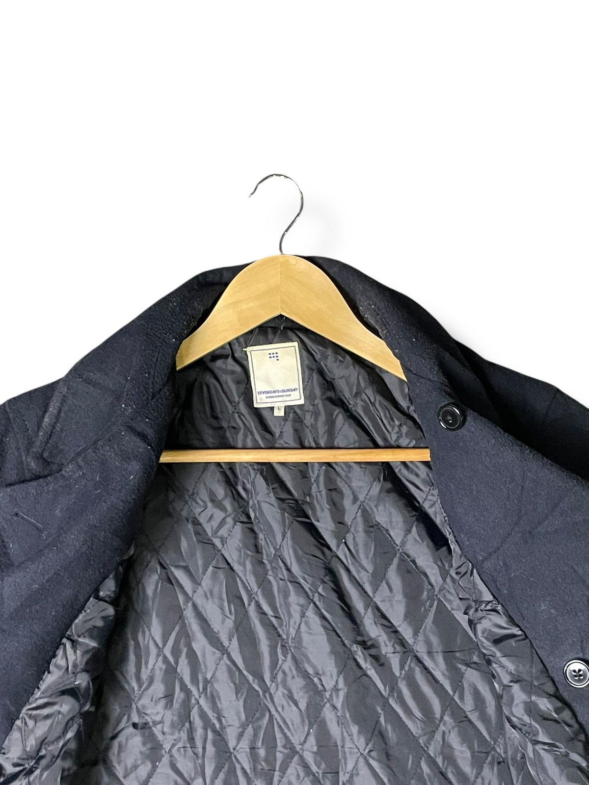 Japanese Brand × Vintage Sevendays Sunday Double Breasted Wool Coat (3) Size US L / EU 52-54 / 3 - 8 Thumbnail