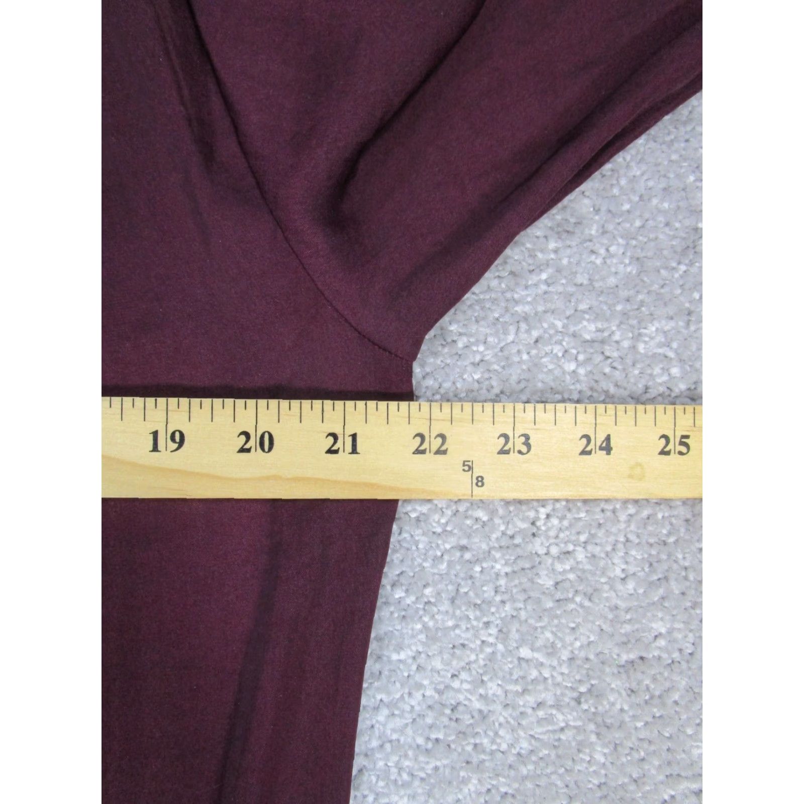 Anthropologie VINTAGE Anthropologie Shirt Womens Small Burgundy Button-Up - Collared Long Sleeve, Solid Red, Polyester, Regular Fit - Size S Mens Womens Girls Boys? Size S / US 4 / IT 40 - 6 Thumbnail