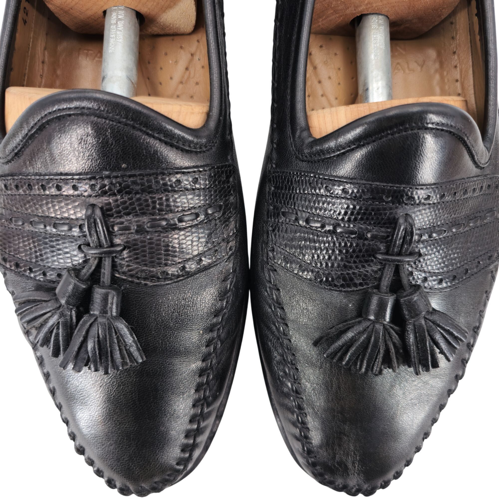 Santoni Santoni Italy Relaxed Black Leather Dress Shoes Mens 10.5D Size US 10.5 / EU 43-44 - 9 Thumbnail
