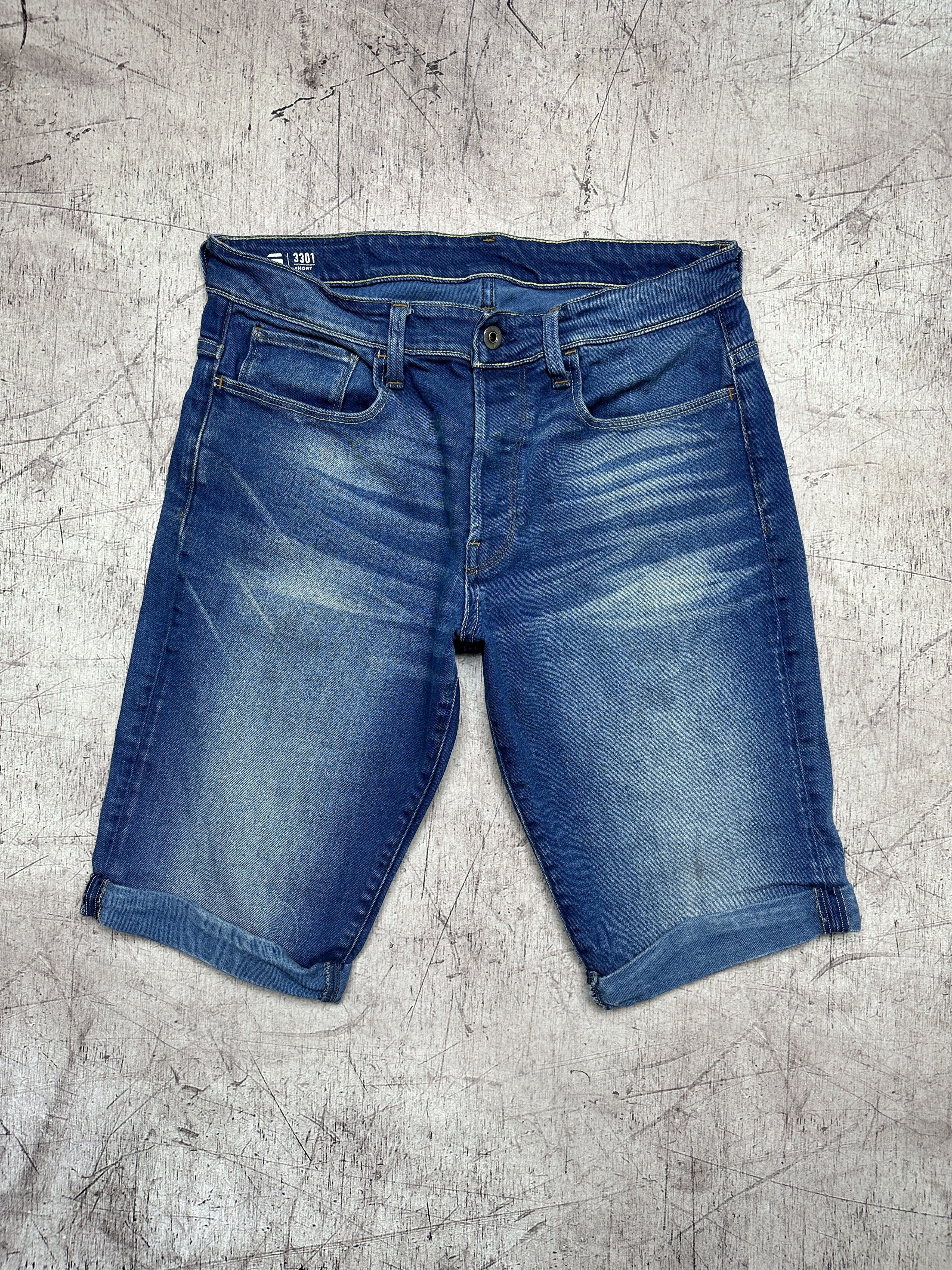 G-Star G Star Raw Mens 3301 Denim Shorts Size US 32 / EU 48 - 1 Thumbnail