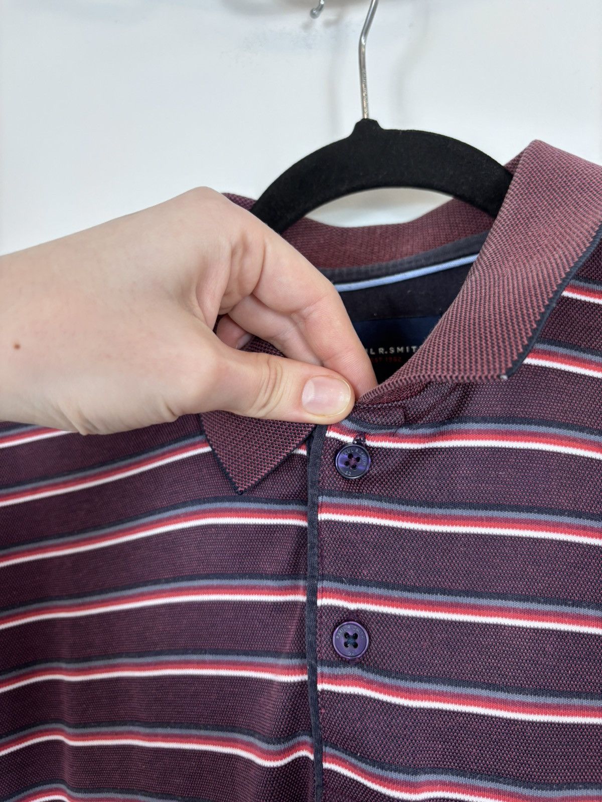 Paul Smith Paul Smith Men’s Burgundy Striped Short Sleeve Polo Shirt Size US XL / EU 56 / 4 - 8 Thumbnail