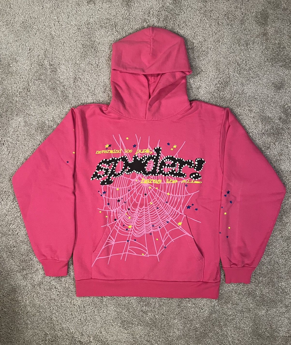 image of Spider Worldwide Sp5Der Pnk V2 Hoodie in Pink, Men's (Size Medium)