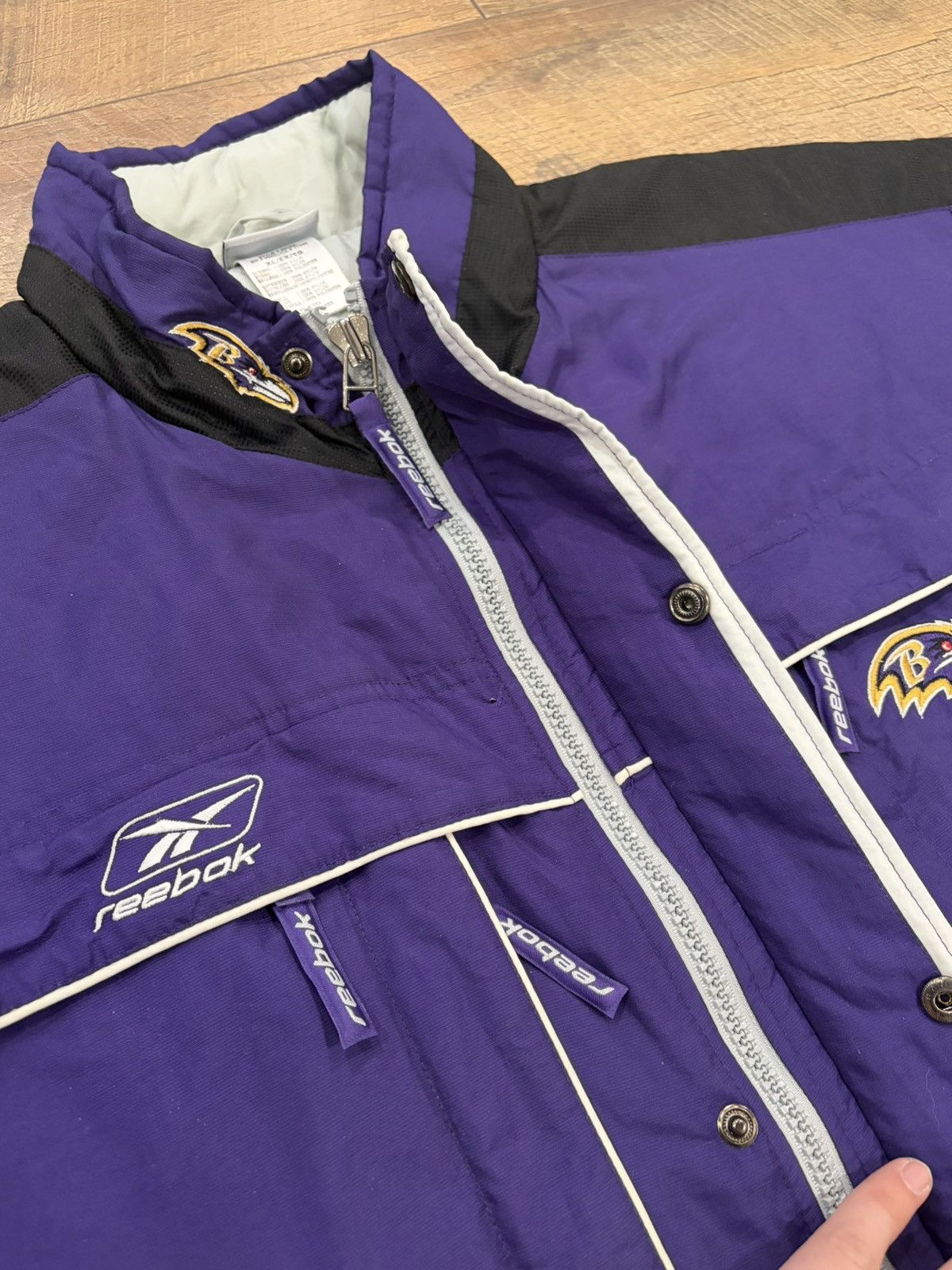 Reebok Vintage 90s Baltimore Ravens Quilted Reebok Puffer Jacket XL Size US XL / EU 56 / 4 - 7 Thumbnail