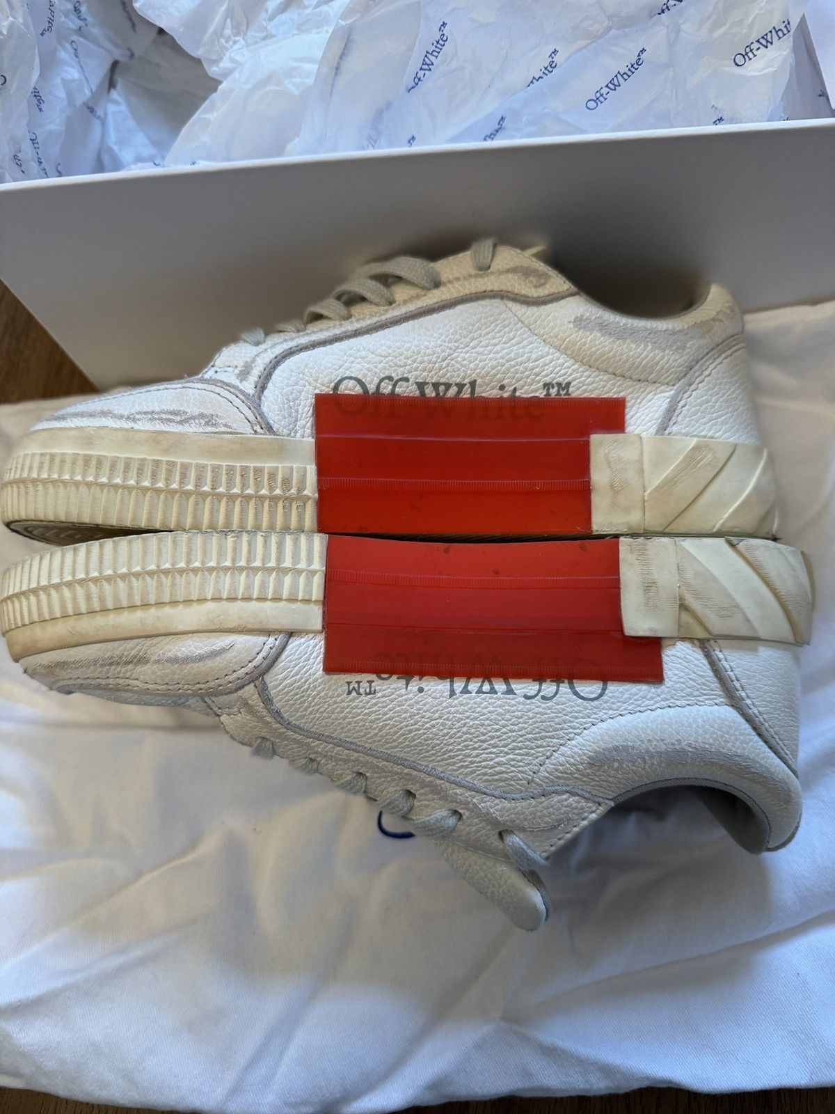 Off-White Off-White Low Vulcanised Distressed Sneakers Size US 6 / IT 36 - 4 Thumbnail