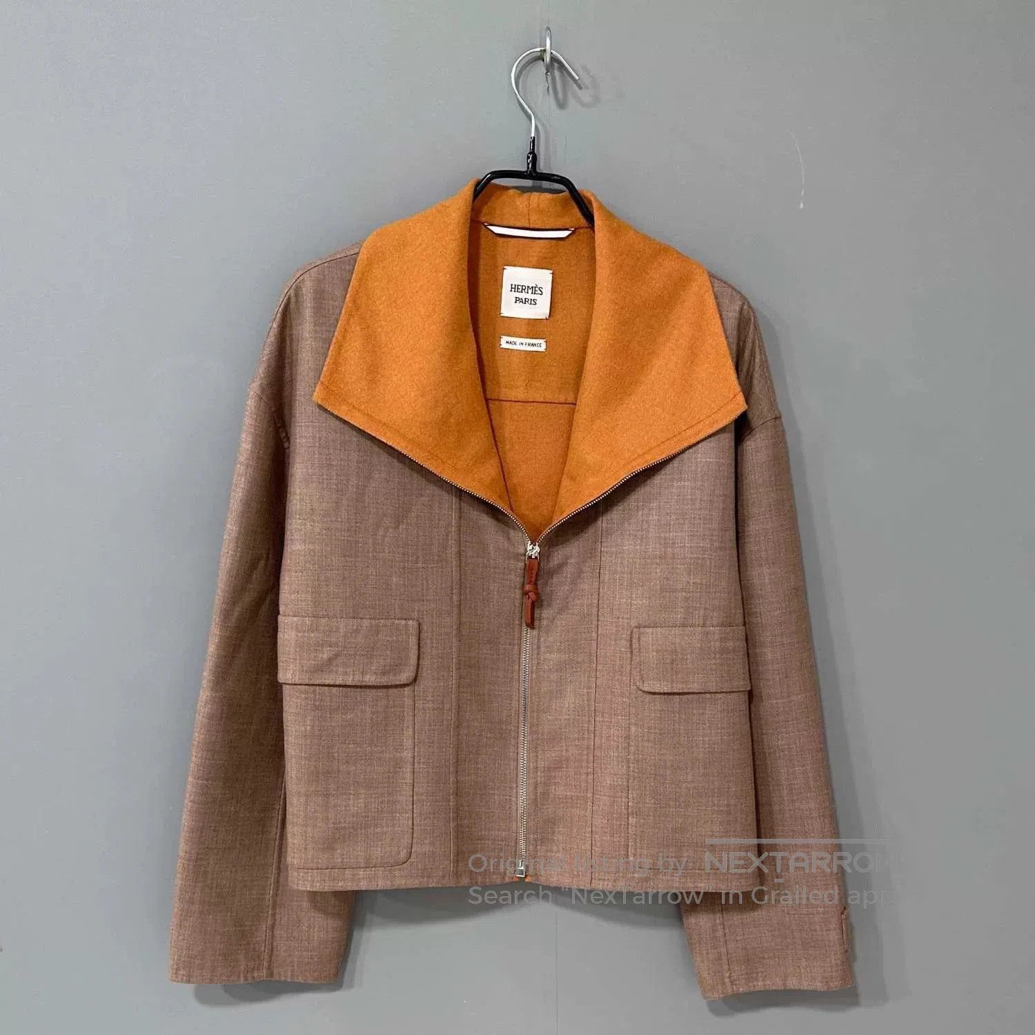 Hermes HERMES Brown Cashmere Zip Jacket. Size US S / EU 44-46 / 1 - 1 Thumbnail