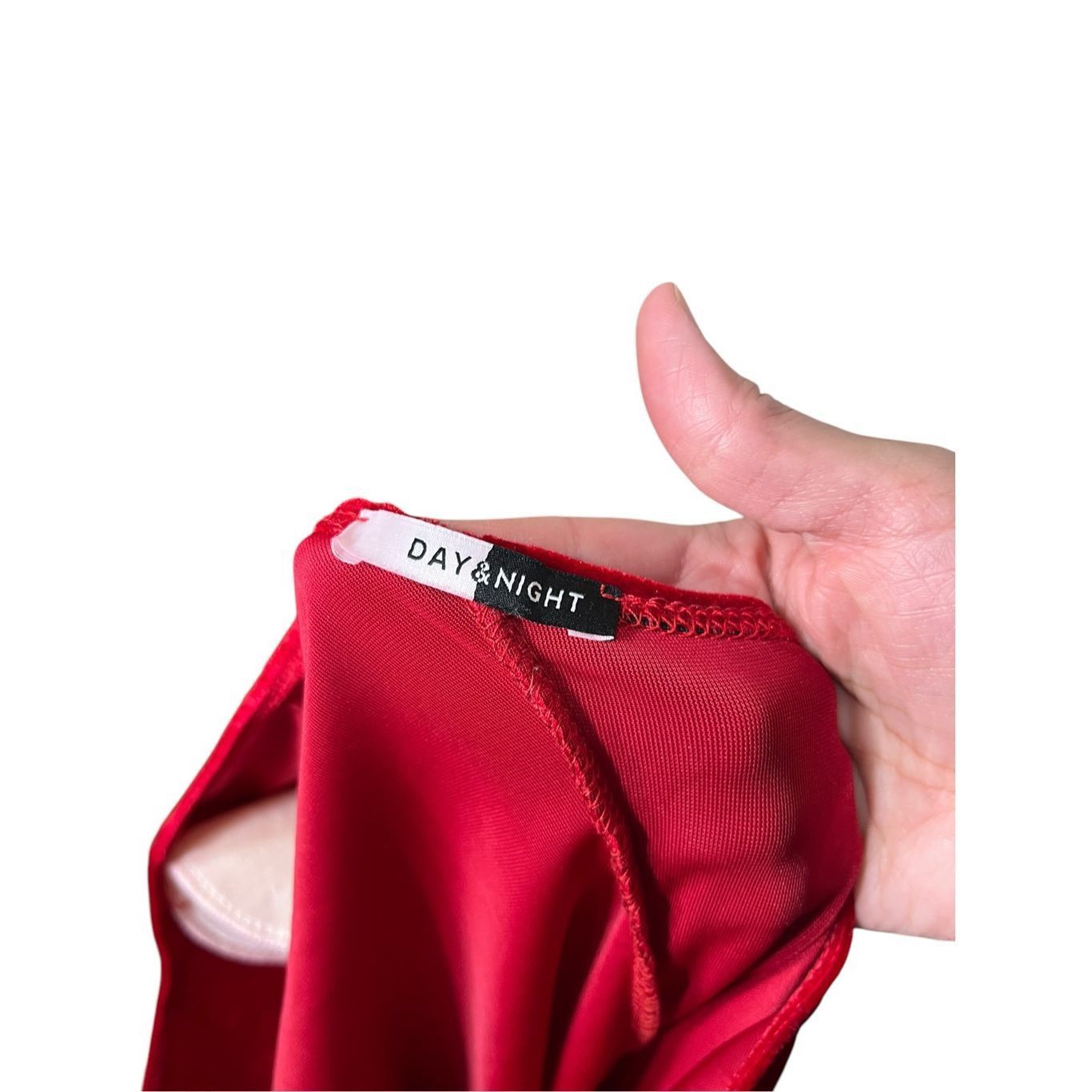 Other Vintage Day & Night 80s 90s Red Velvet One Shoulder Midi Dress Size M Size M / US 6-8 / IT 42-44 - 7 Thumbnail