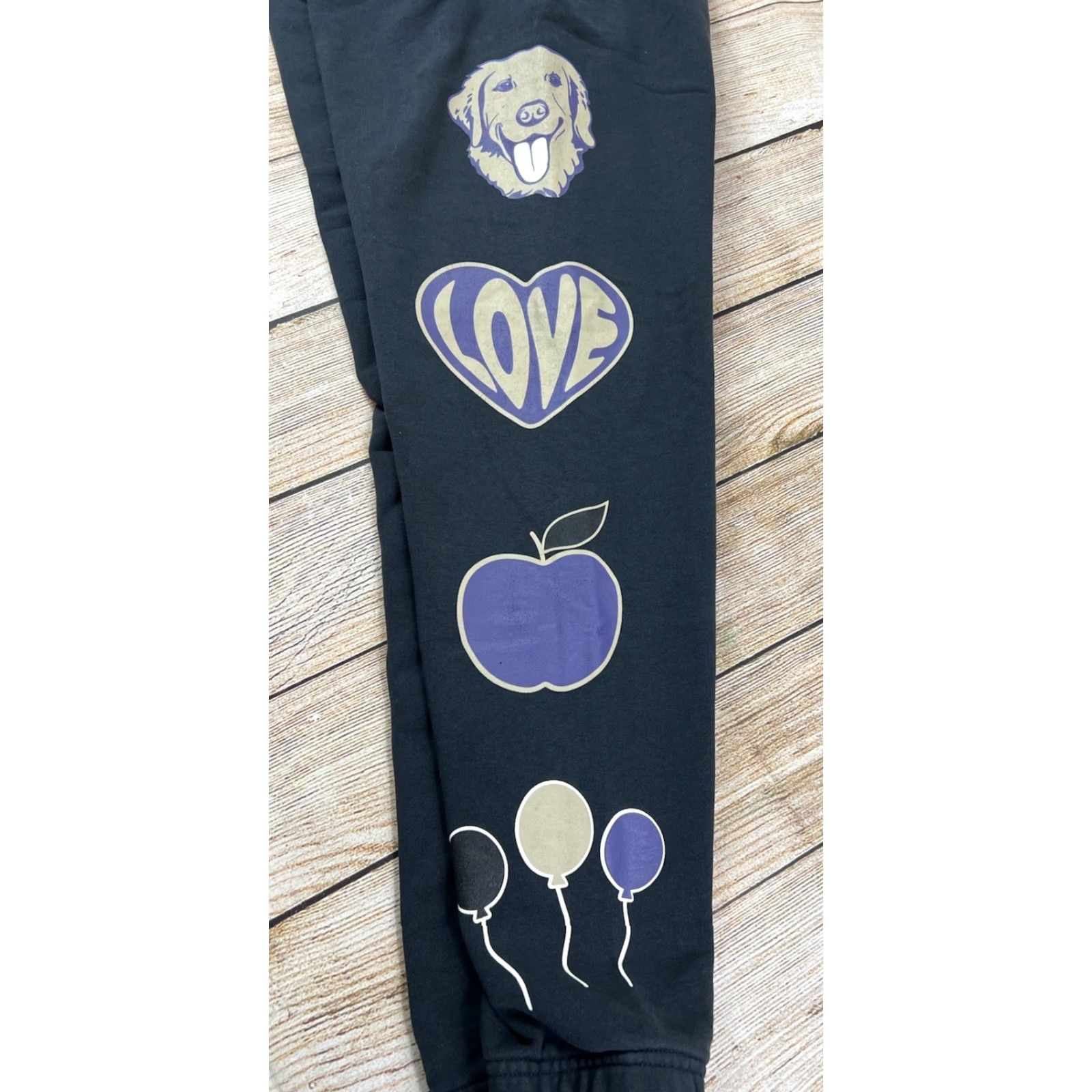 Kappa Kappa Womens Pants Jogger Drawstring Heart Logo Graphic Print Multicolor L Hearts Dogs Large Size 36" / US 14 / IT 50 - 8 Thumbnail