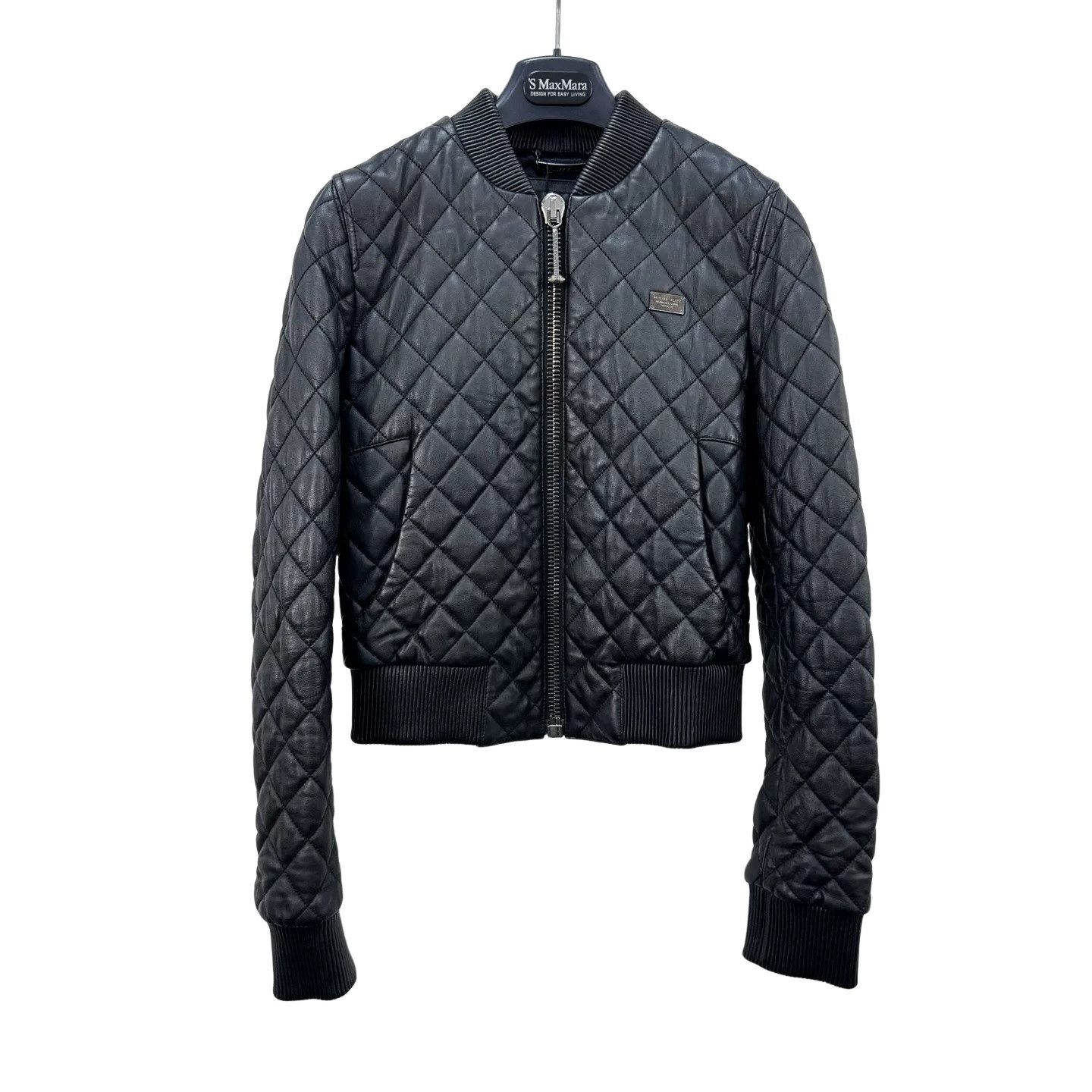 Philipp Plein Philipp Plein Quilted Rhinestone Leather Jacket Size S Size S / US 4 / IT 40 - 1 Thumbnail