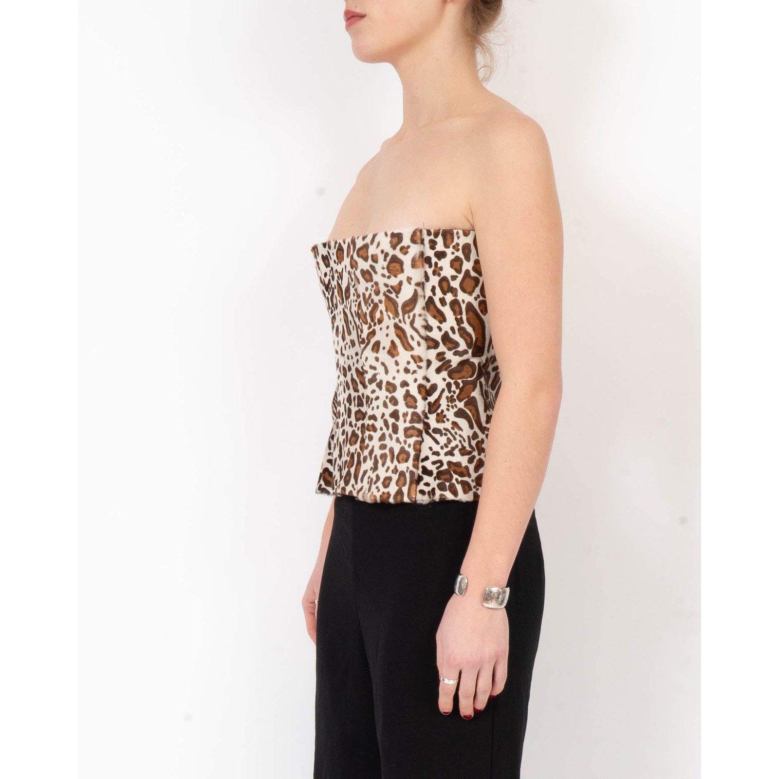 Haider Ackermann SS20 Corset in Leo Printed Calf Hair Leather Size S / US 4 / IT 40 - 2 Thumbnail