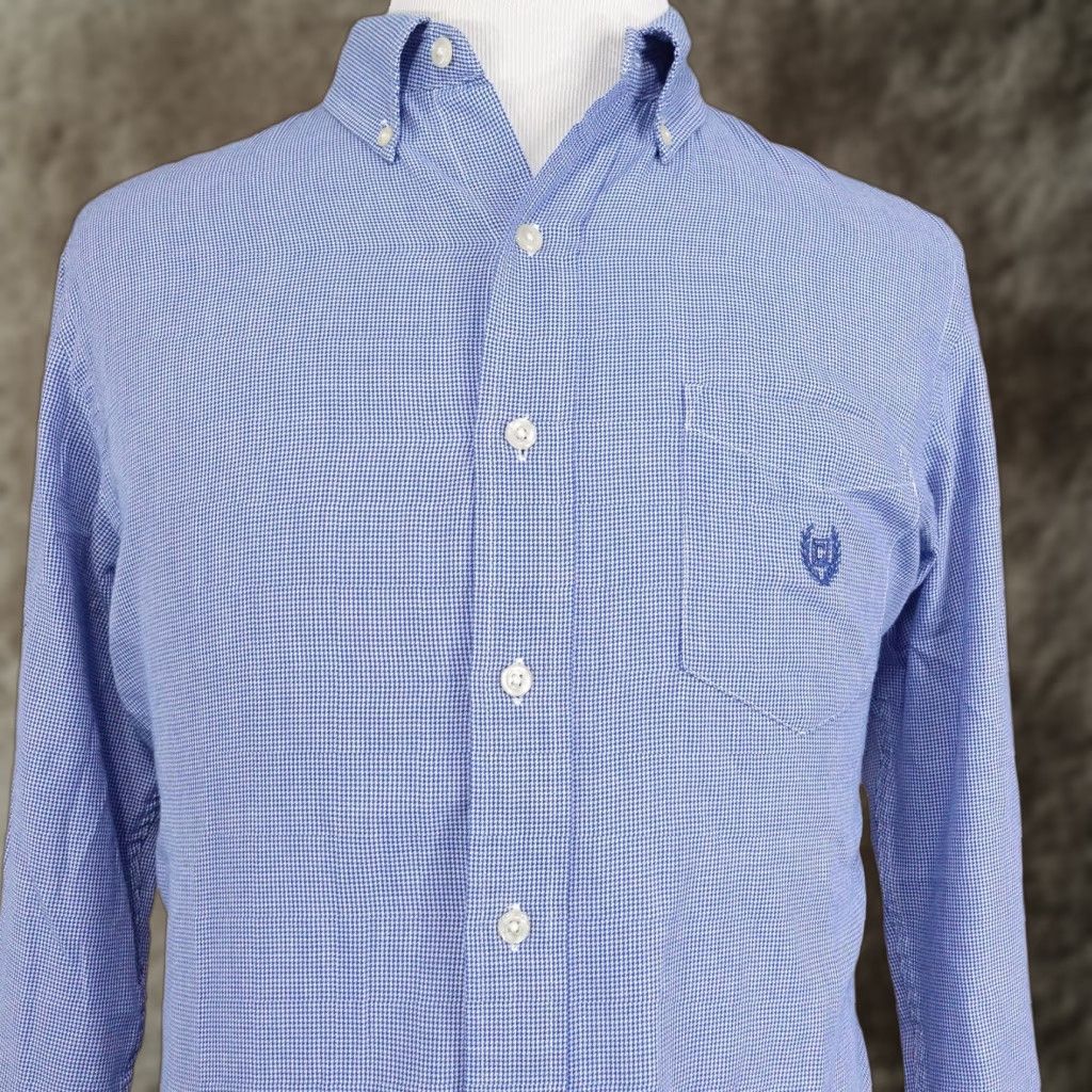 Chaps Chaps Shirt Mens Medium Blue Check Long Sleeve Button Down Logo Classic Size US M / EU 48-50 / 2 - 1 Thumbnail