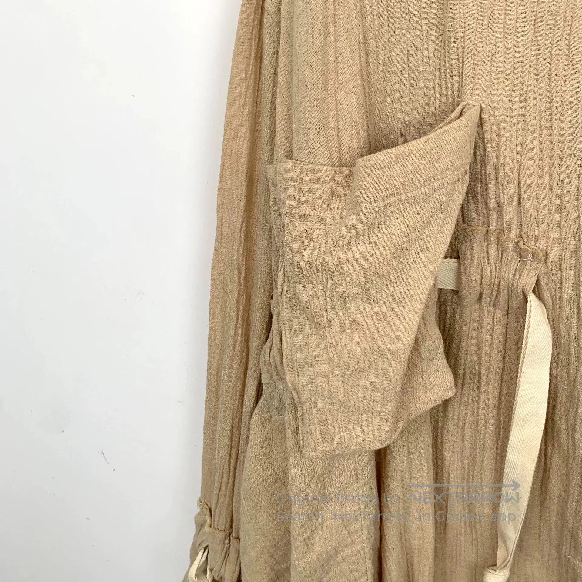 Loewe Loewe Brown Pleated Cotton Long Sleeve Cardigan. Size US XXS / EU 40 - 4 Thumbnail