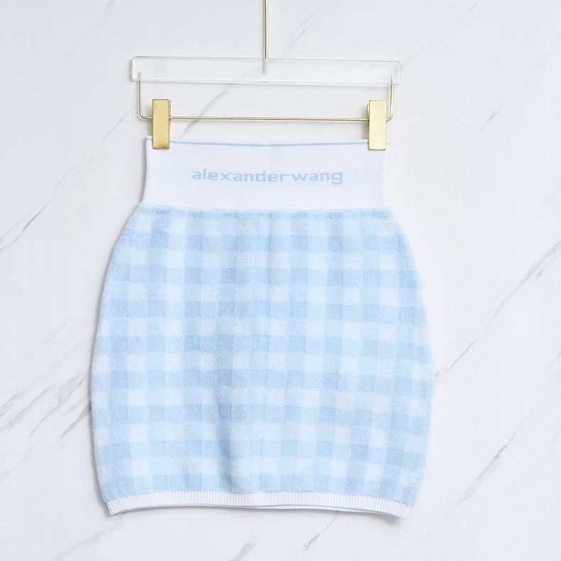 Alexander Wang Plaid Logo Mini Skirt-