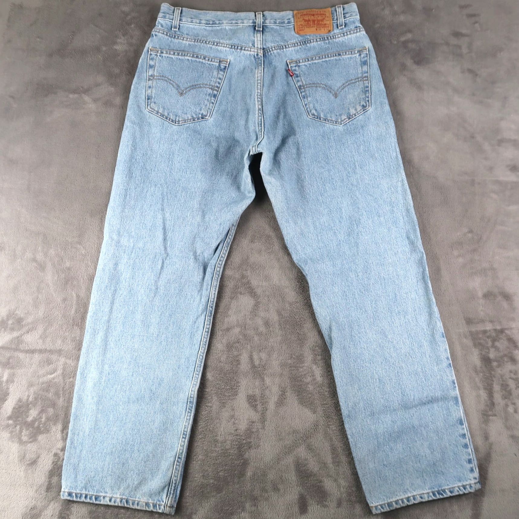 Levi's VINTAGE Levis 505 Jeans Mens Regular Straight 36x30 (34x29) Red Tab 90s USA Size US 36 / EU 52 - 2 Thumbnail