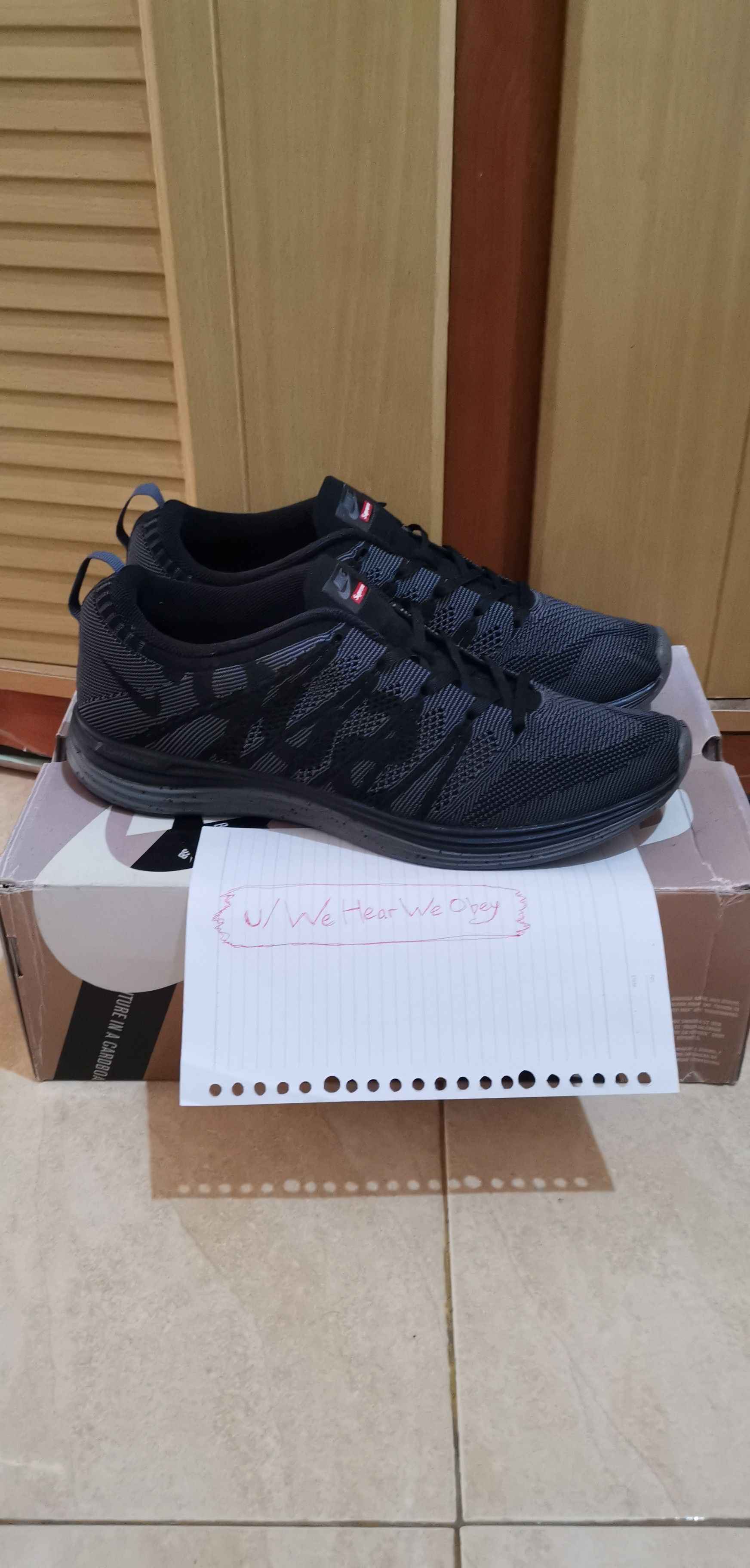 Nike × Supreme Nike Flyknit Lunar 1+ Supreme, size 12, New with OG Box Size US 13 / EU 46 - 8 Thumbnail