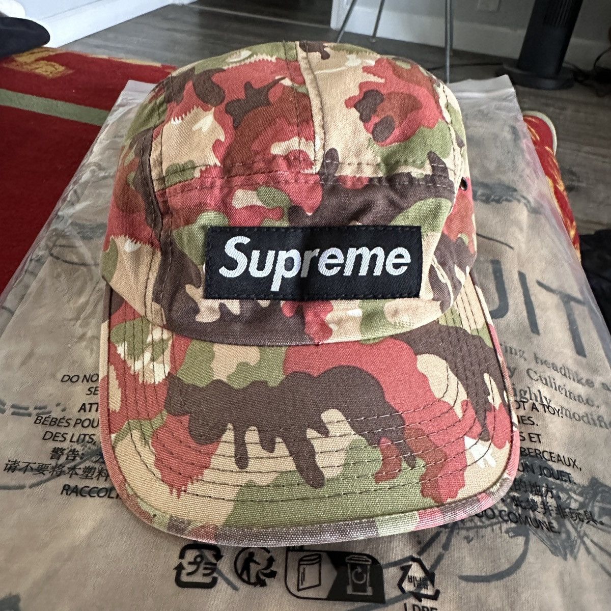 Supreme Swiss Swedish Camo fashion Camp Cap 2002