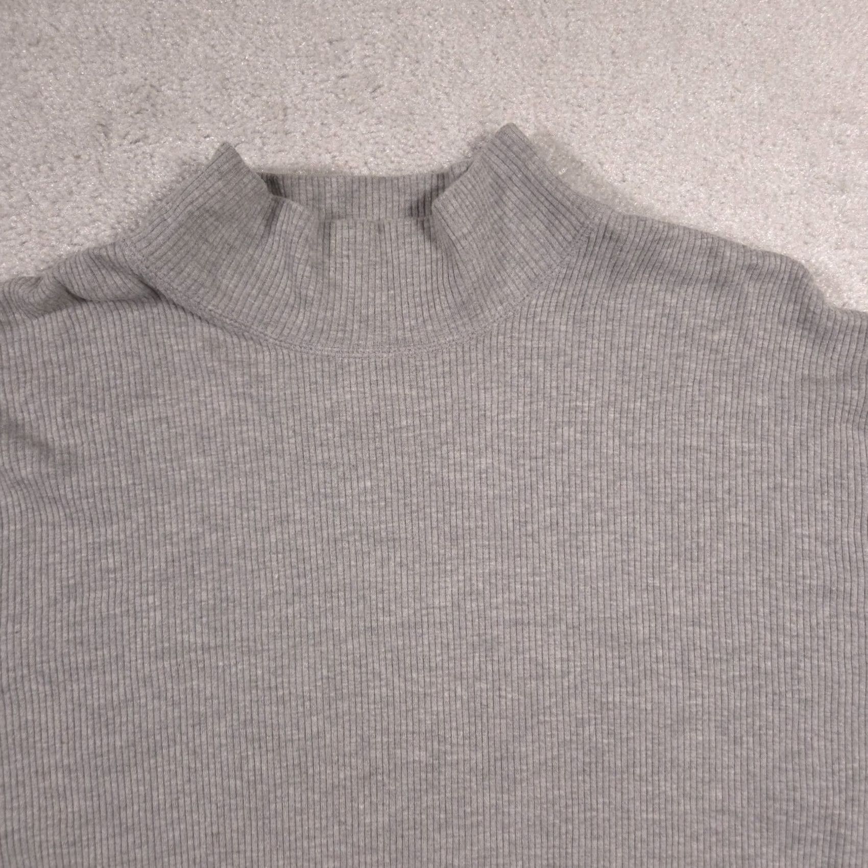 Abercrombie & Fitch Abercrombie & Fitch Sweater Mens 2XL Gray Ribbed Knit Raglan Sleeve Mock Neck Size US XXL / EU 58 / 5 - 3 Thumbnail