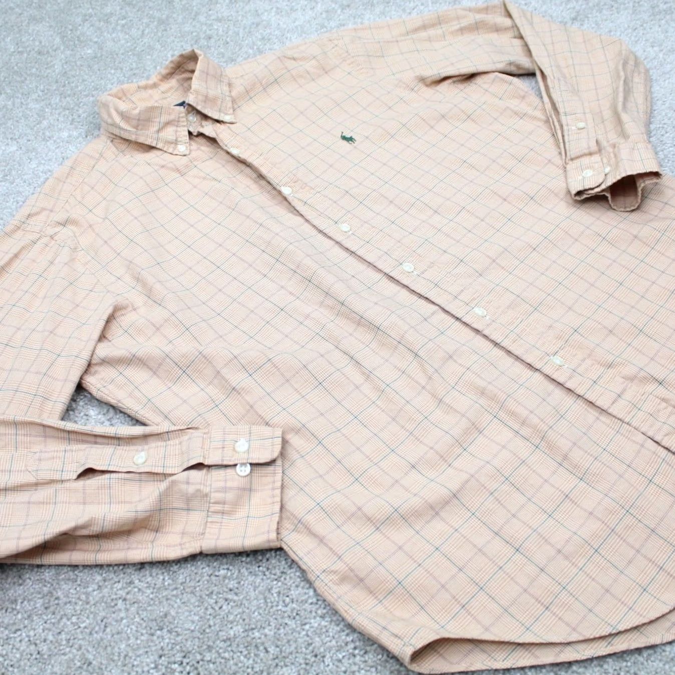 Ralph Lauren Ralph Lauren Shirt Mens 16 34/35 Orange Classic Fit 100% Cotton Long Sleeve Dress Shirt Mens Size US L / EU 52-54 / 3 - 6 Thumbnail