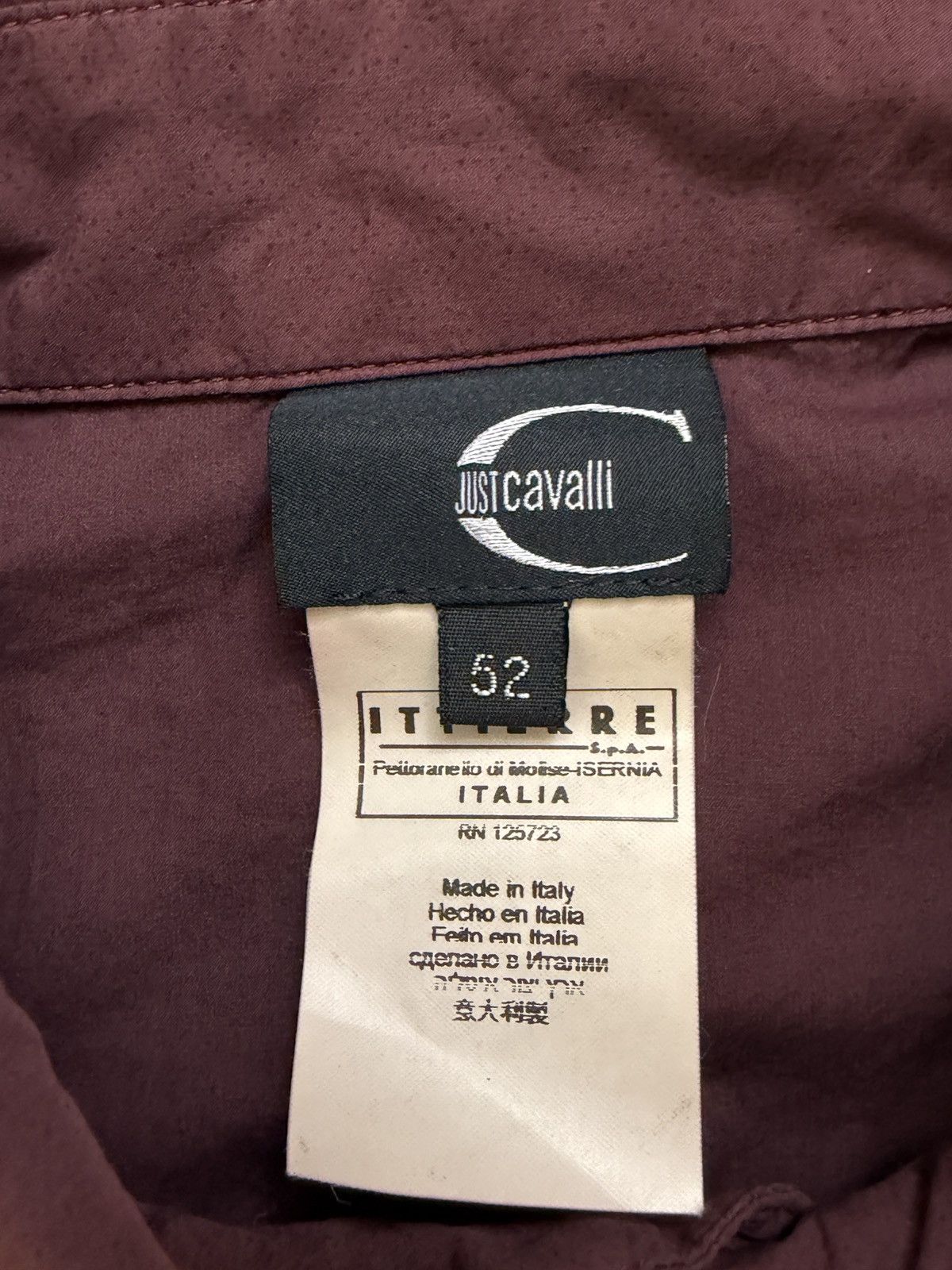 Just Cavalli Just Cavalli Archive Burgundy Pleated Shirt Italy IT 52 Size US L / EU 52-54 / 3 - 4 Thumbnail