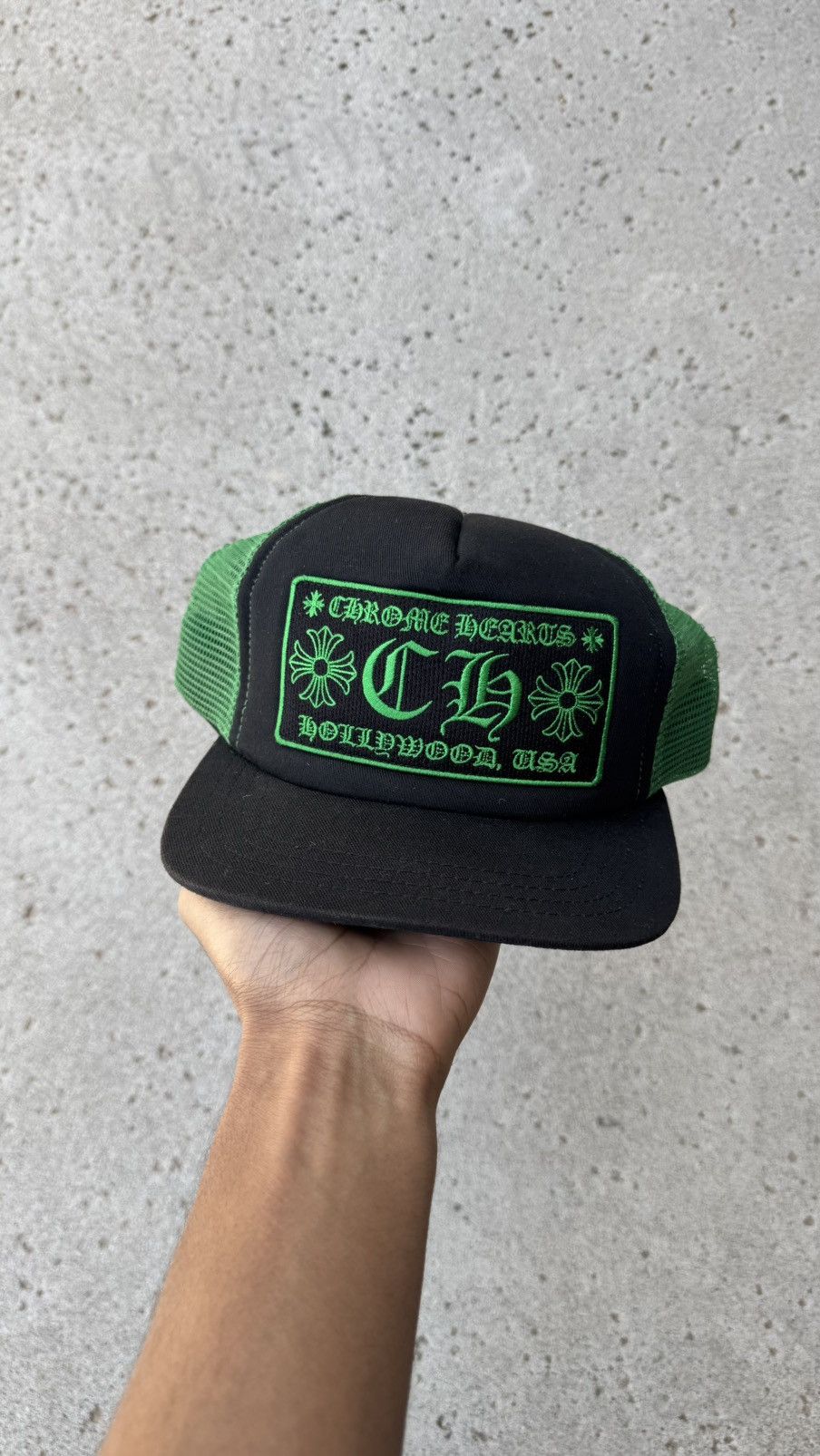 Vintage Chrome Hearts Green Gamer Hat
