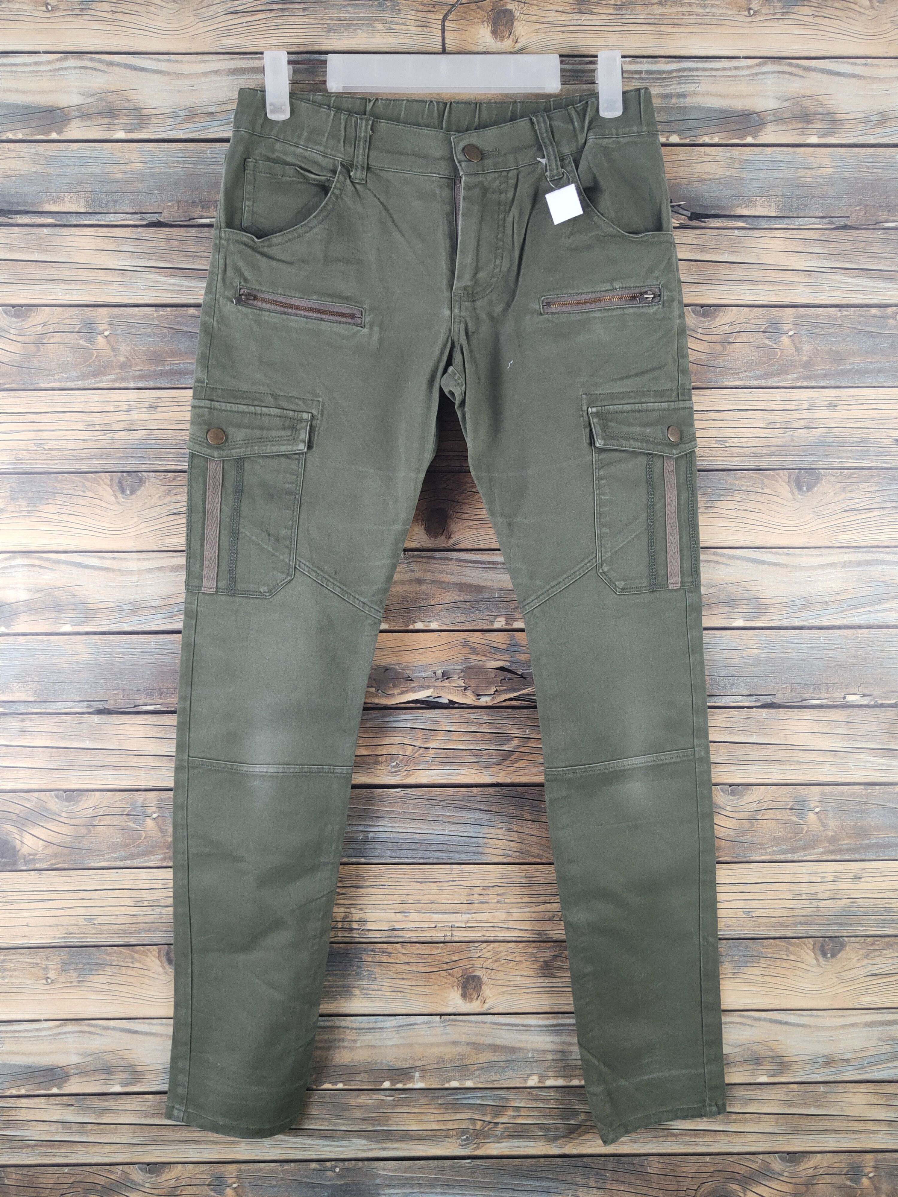 Japanese Brand DL P,b Green Multipocket Tactical Cargo Pants #1927 Size 28" / US 6 / IT 42 - 1 Thumbnail