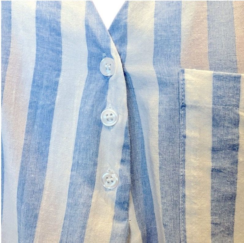Other FloryDay Blue & White Striped Tunic Blouse 2X Chambray Top Size XXL / US 16-18 / IT 52-54 - 4 Thumbnail