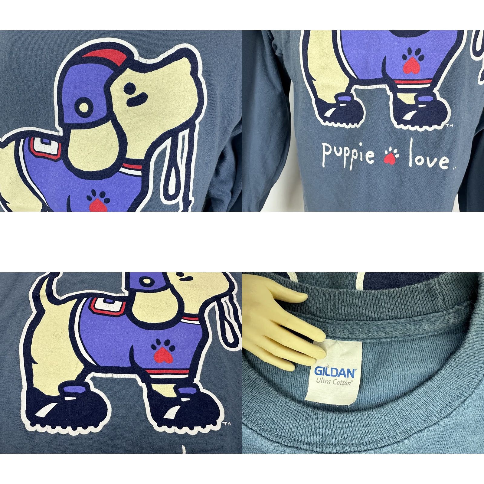 Gildan Puppie Love Shirt Medium Long Sleeve Football Cute Puppy Dog Sports Outdoors Size US M / EU 48-50 / 2 - 8 Thumbnail