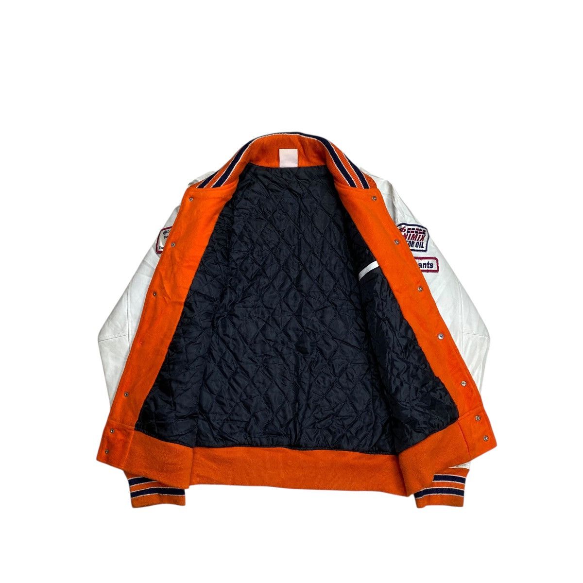 YELLOW CORN 76’Lubricants Fleece Patch Varsity Leather Sleeve Jacket Size US M / EU 48-50 / 2 - 4 Thumbnail