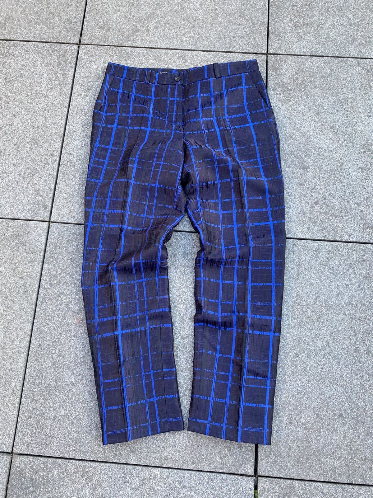 jil sander neon stripes suit pants