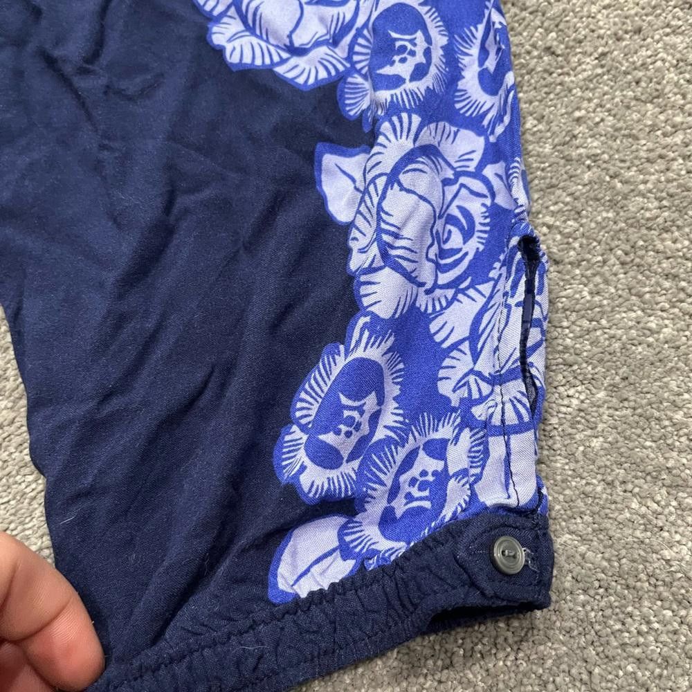 Designer Aerie blue and purple floral jogger pants Size 32" / US 10 / IT 46 - 8 Thumbnail