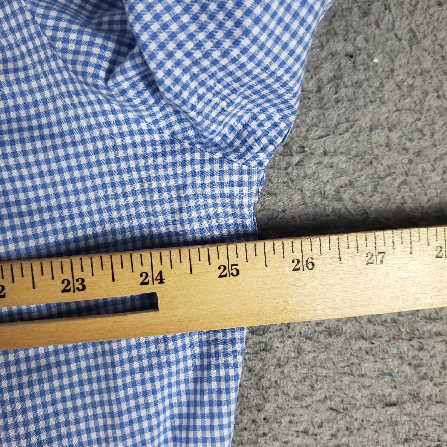 Ralph Lauren Ralph Lauren Dress Shirt Mens 16.5 Blue Check Long Sleeve Button Up Cotton Regular Fit Size 42R - 5 Thumbnail