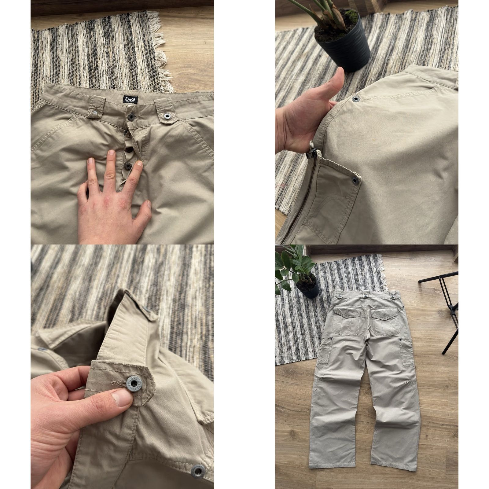 Dolce & Gabbana VINTAGE Dolce&Gabbana Cargo Pants Men S Beige 32in Inseam 46 Size US 29 - 8 Thumbnail