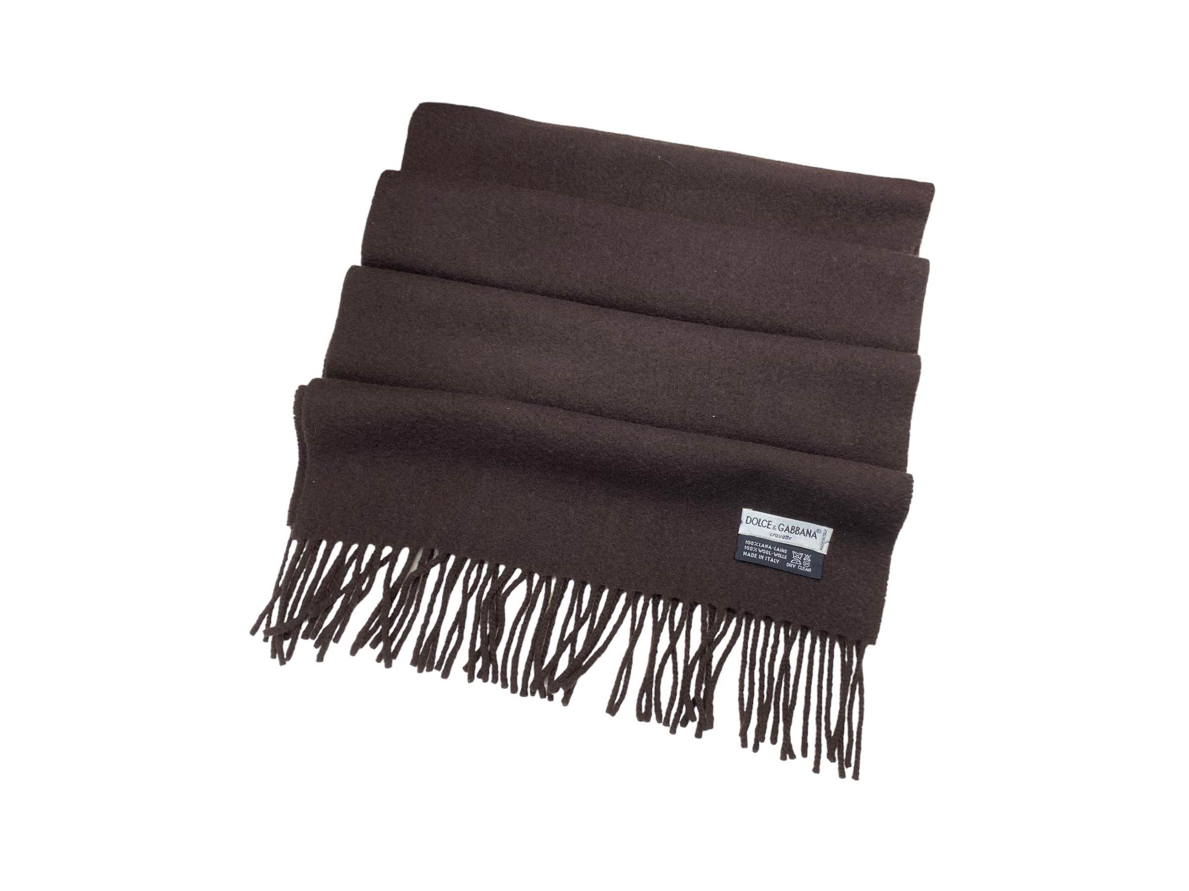 Dolce & Gabbana × Vintage Dolce&Gabbana Vintage Lambswool Scarf Dark Brown Winter Size ONE SIZE - 5 Thumbnail