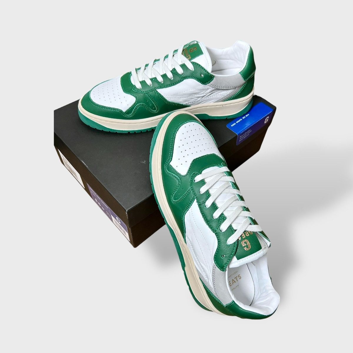 Greats Greats Women’s Brighton Low Top Green White Sneakers Sz 8.5 Size US 8.5 / IT 38.5 - 5 Thumbnail