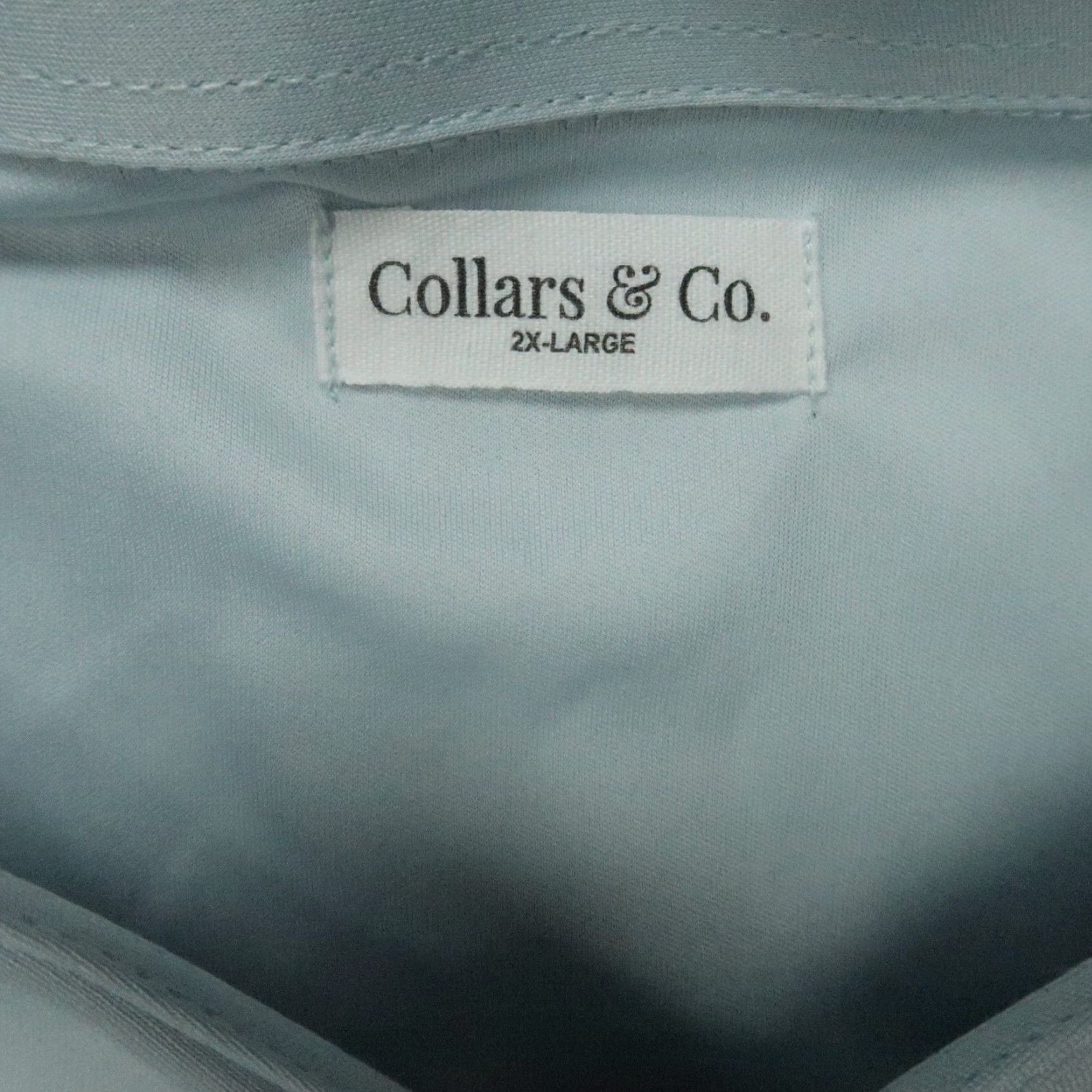 CO VINTAGE Collars & Co Shirt Mens XXL Light Blue Performance Polo Short Sleeve Stretch 2XL Size US XXL / EU 58 / 5 - 3 Thumbnail