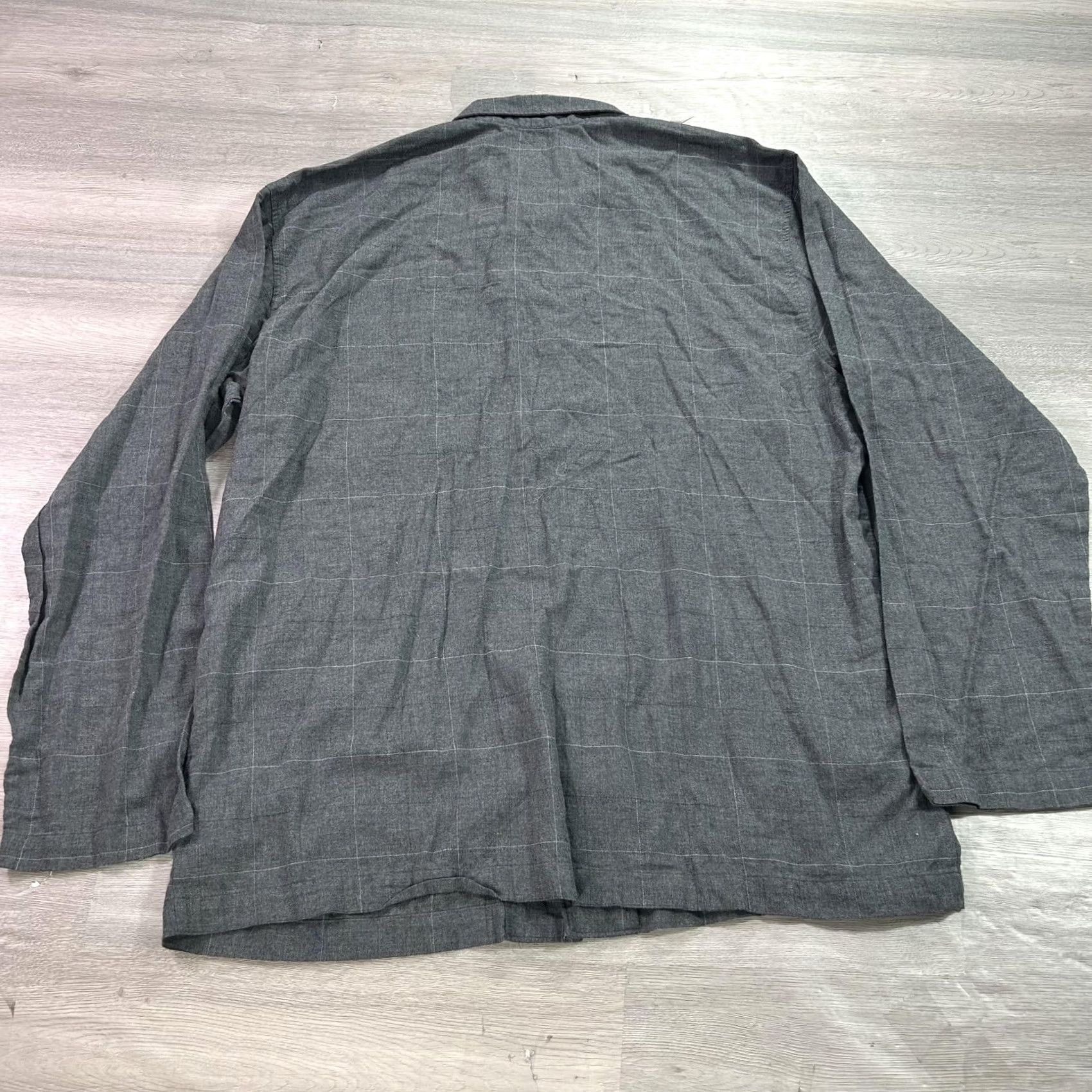Polo Ralph Lauren Polo Ralph Lauren Pajama Top Mens L Gray Check Cotton Sleepwear Lounge Shirt Style Loungewear Lightweight Button Front Collared Long Sleeve Size US L / EU 52-54 / 3 - 2 Thumbnail