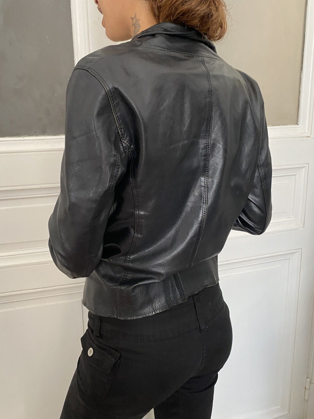 If Six Was Nine Avant garde drapped asymmetrical leather jacket Size S / US 4 / IT 40 - 9 Thumbnail