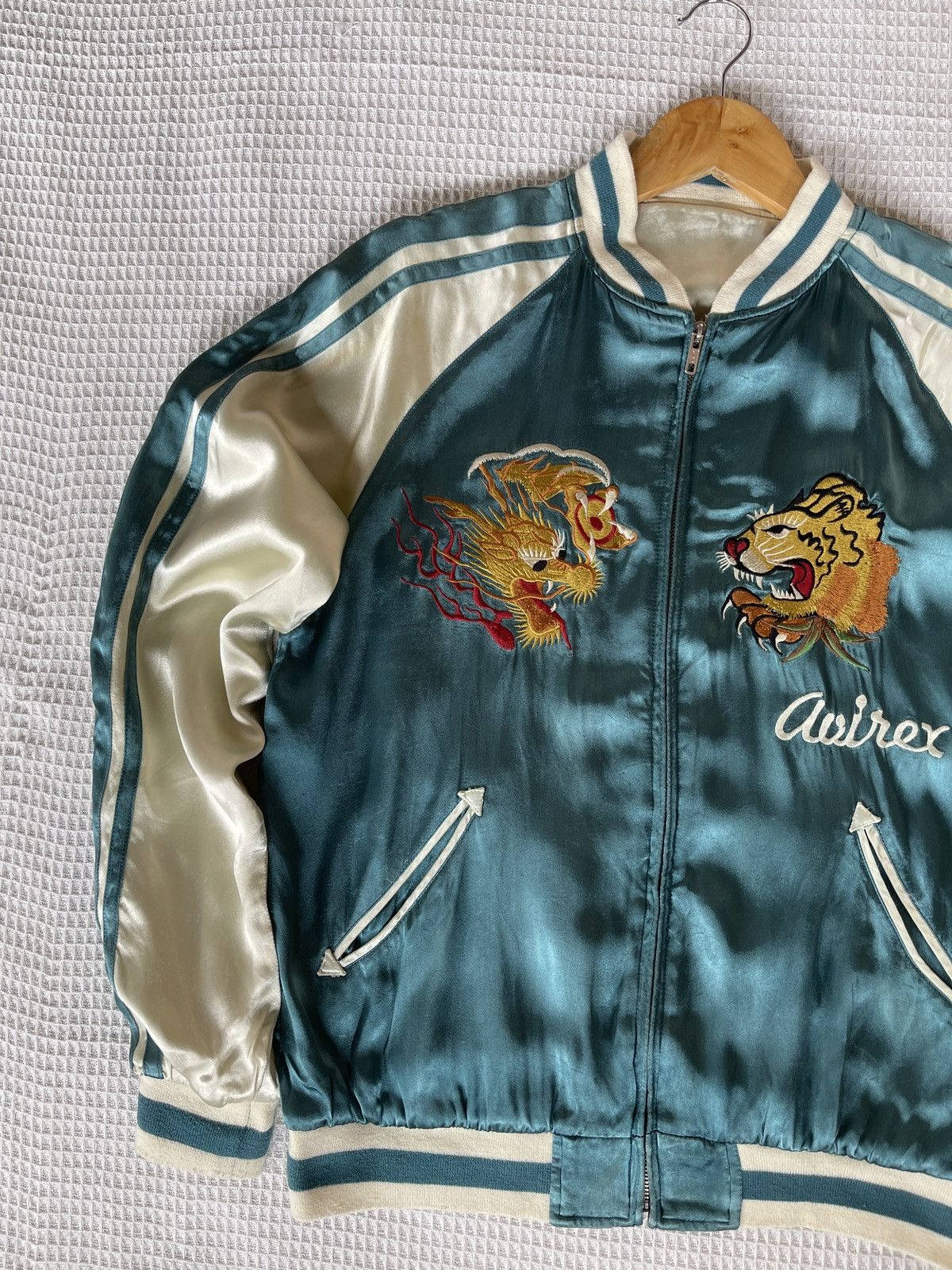 Avirex Rare🔥Vtg AVIREX x SUKAJAN JAPAN Satin Rayon Jacket Size US M / EU 48-50 / 2 - 17 Thumbnail